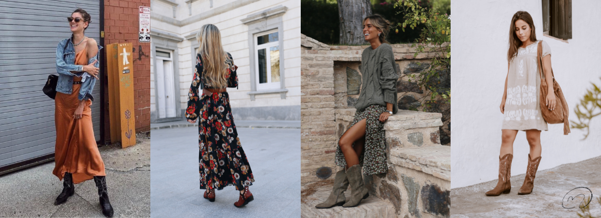 Así se llevan los looks de vestido y botas más cool