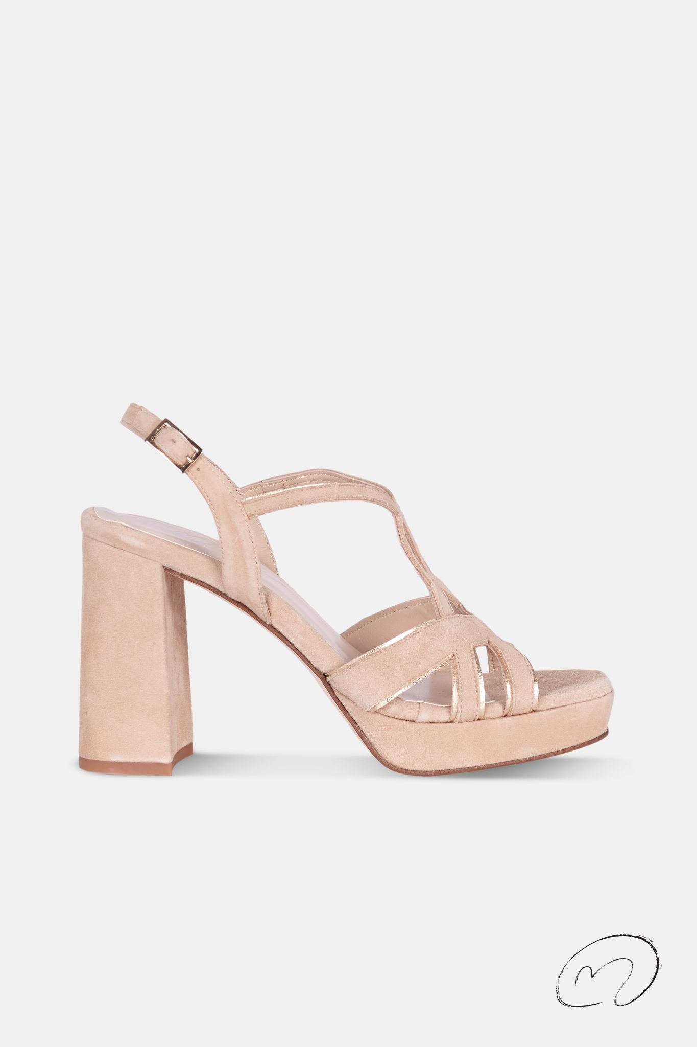 MICAELA ANTE BEIGE RIBETE DORADO 9.5CM