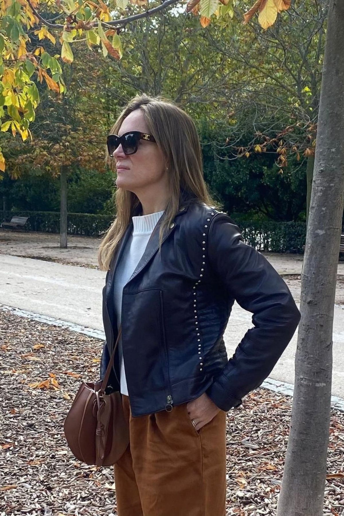 VESTE DE MOTARDE EN NAPA CHOCOLAT