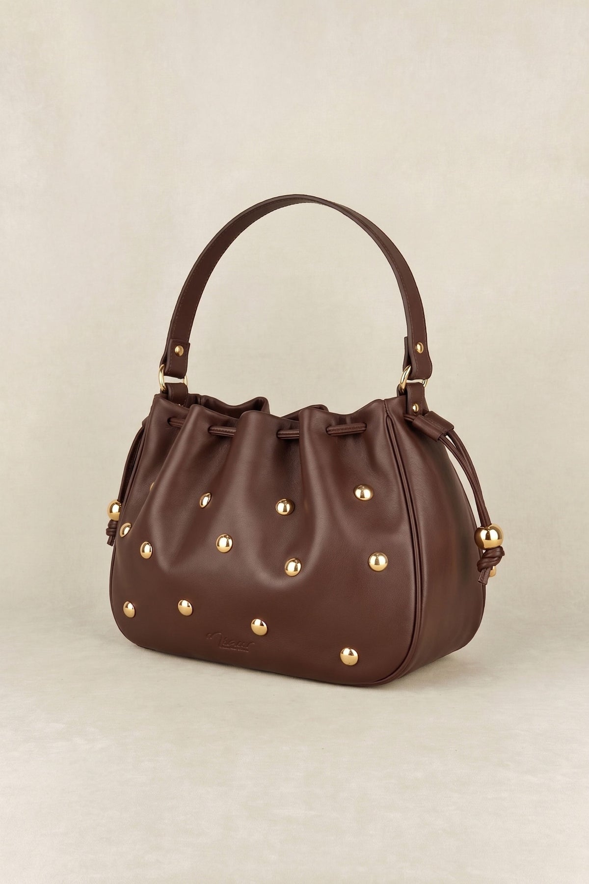 BURGUNDY STUDDED BAG