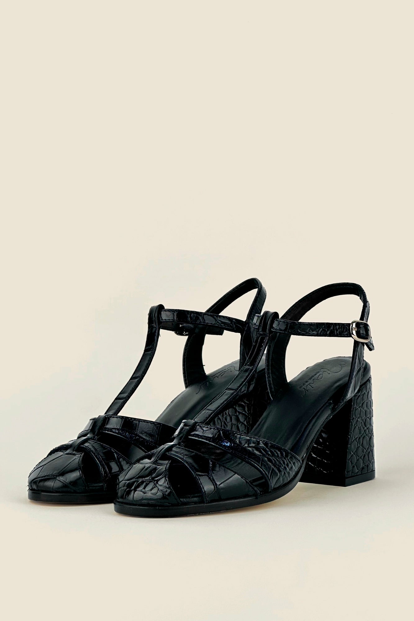 SANDALIA CATALINA COCO NEGRO 7CM