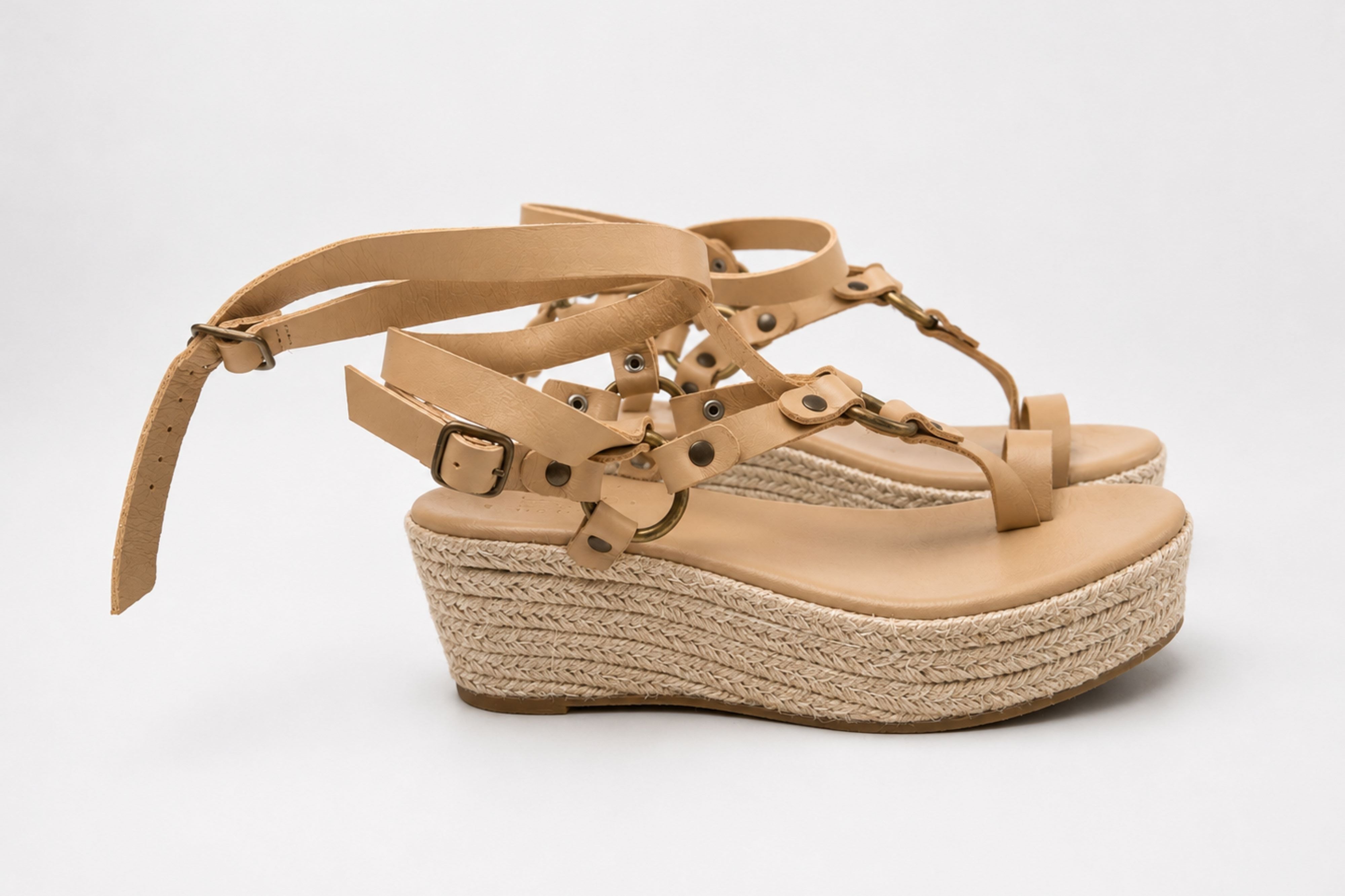 SANDALIA ESPARTO TIRAS NUDE SS