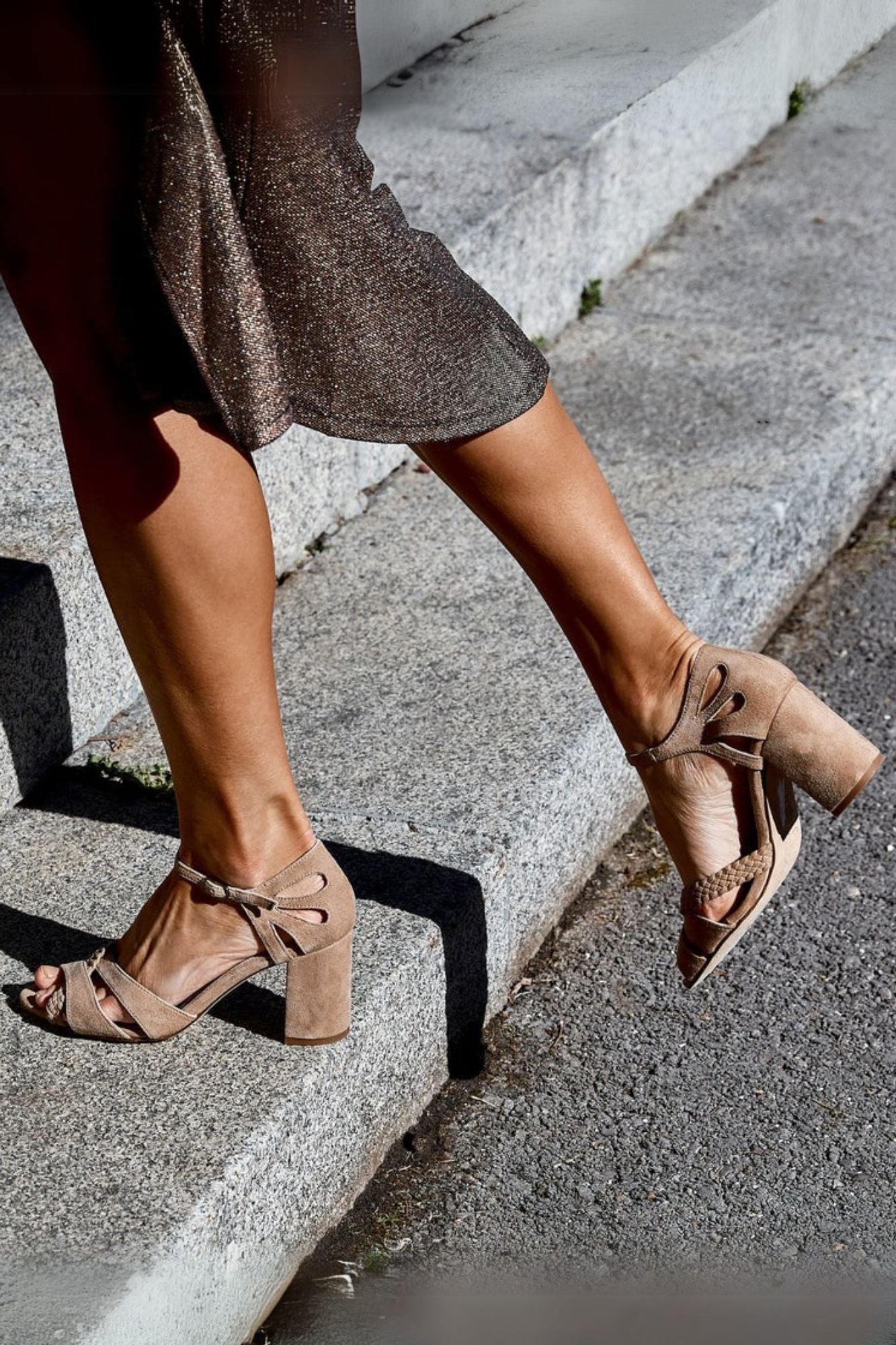 INMA TAUPE SANDAL 7.5CM