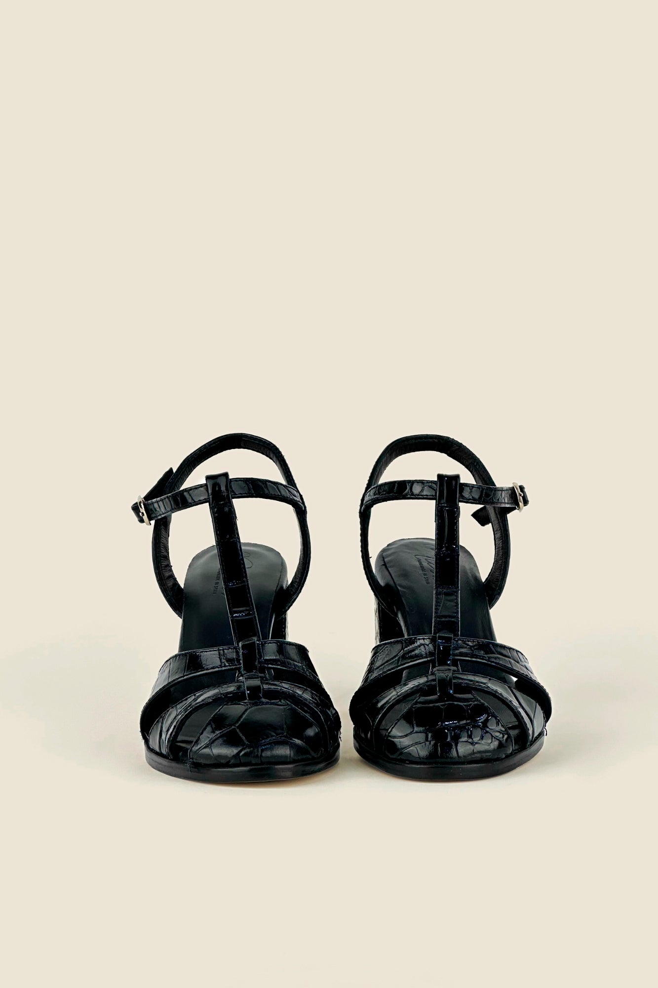 SANDALIA CATALINA COCO NEGRO 7CM