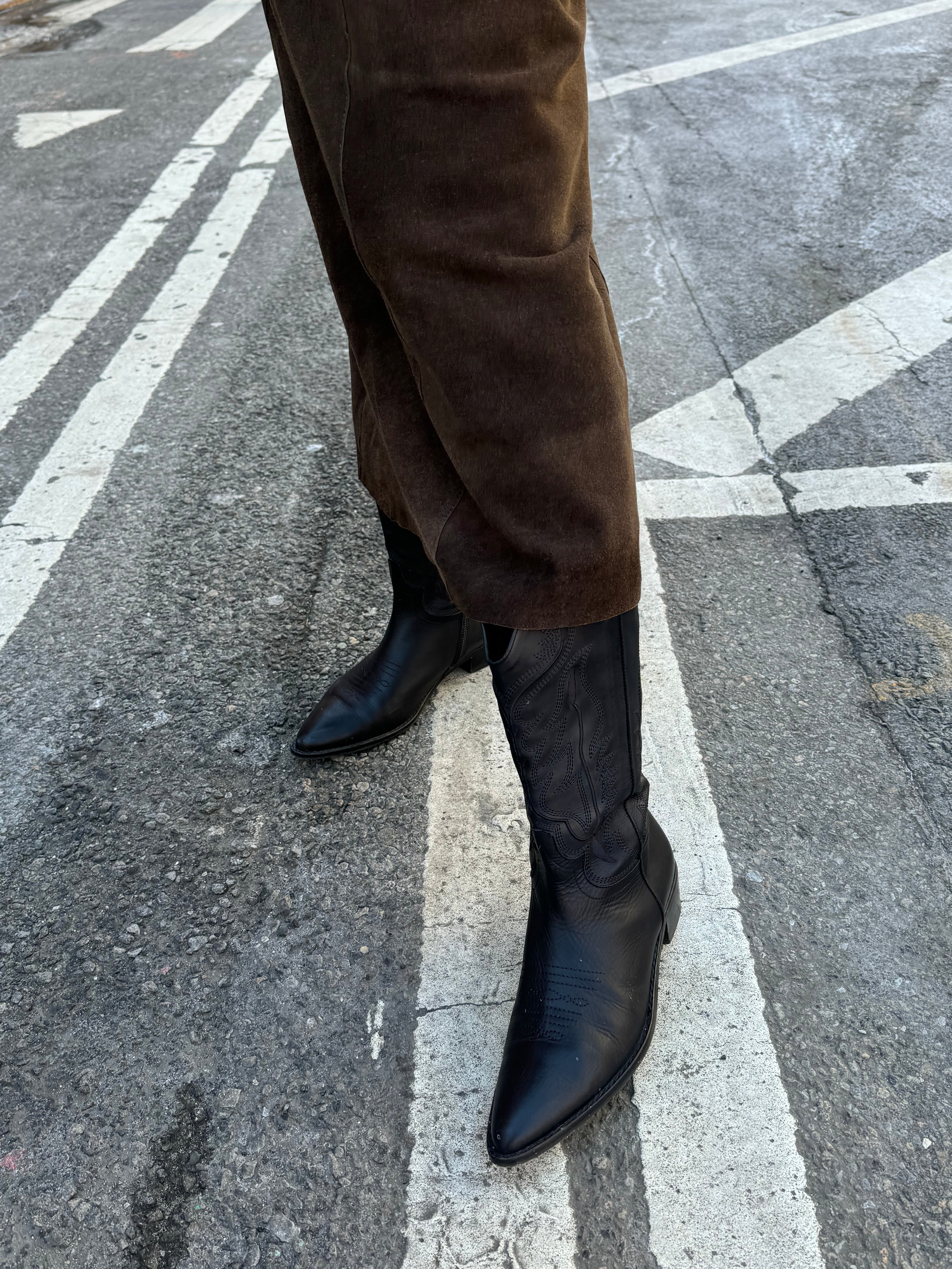 MESTIZO BOOTS NEGRAS HILO NEGRO 3.5CM
