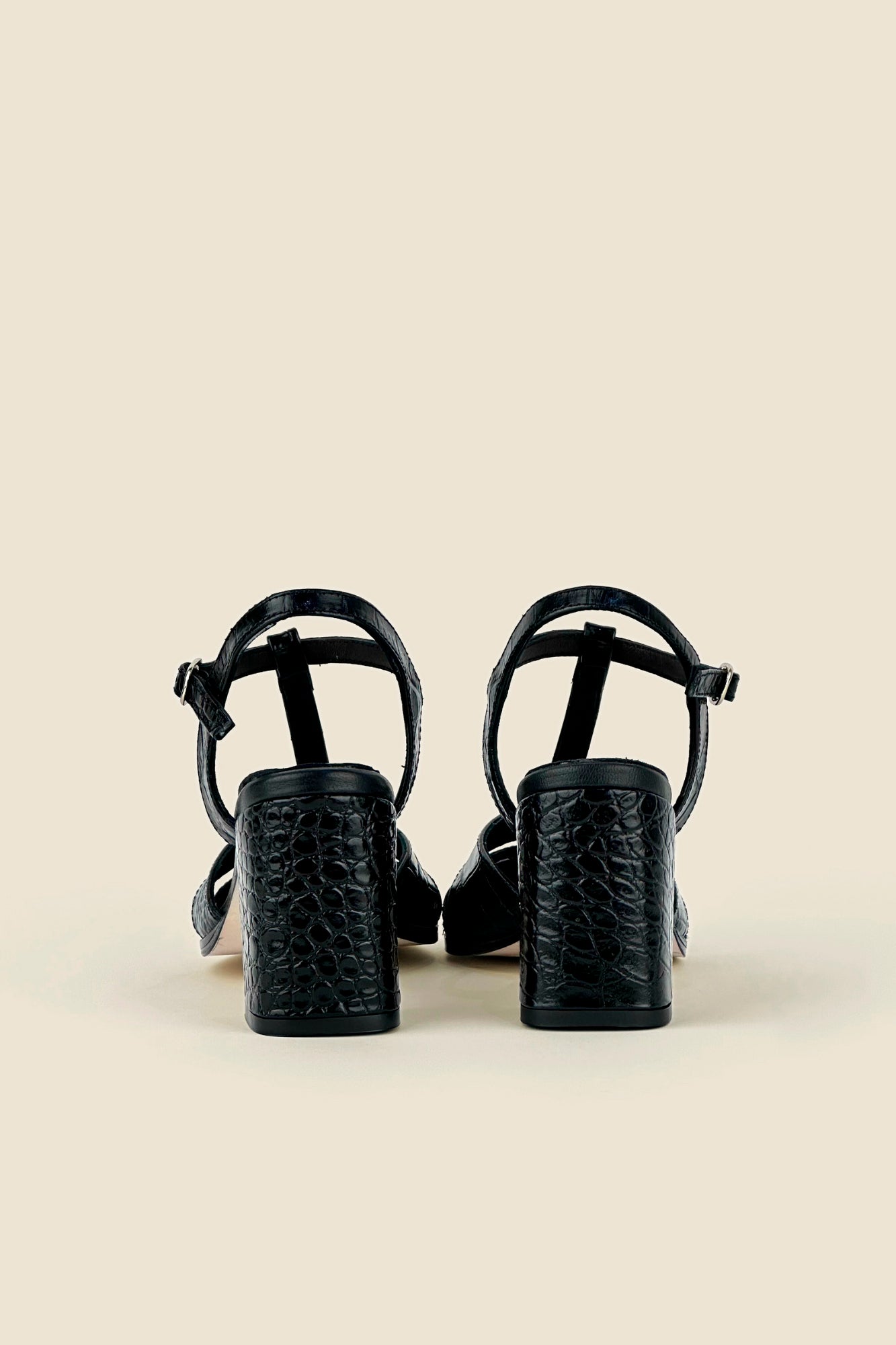 SANDALIA CATALINA COCO NEGRO 7CM