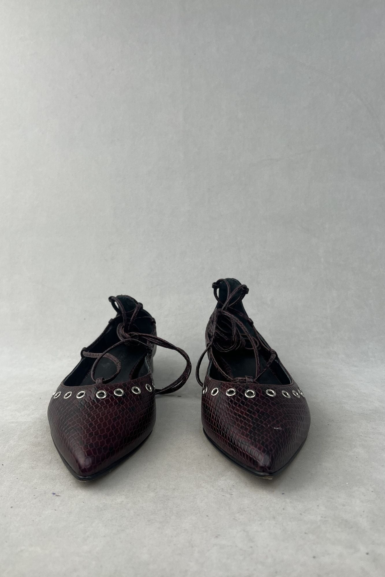 BAILARINA LACE UP BURDEOS