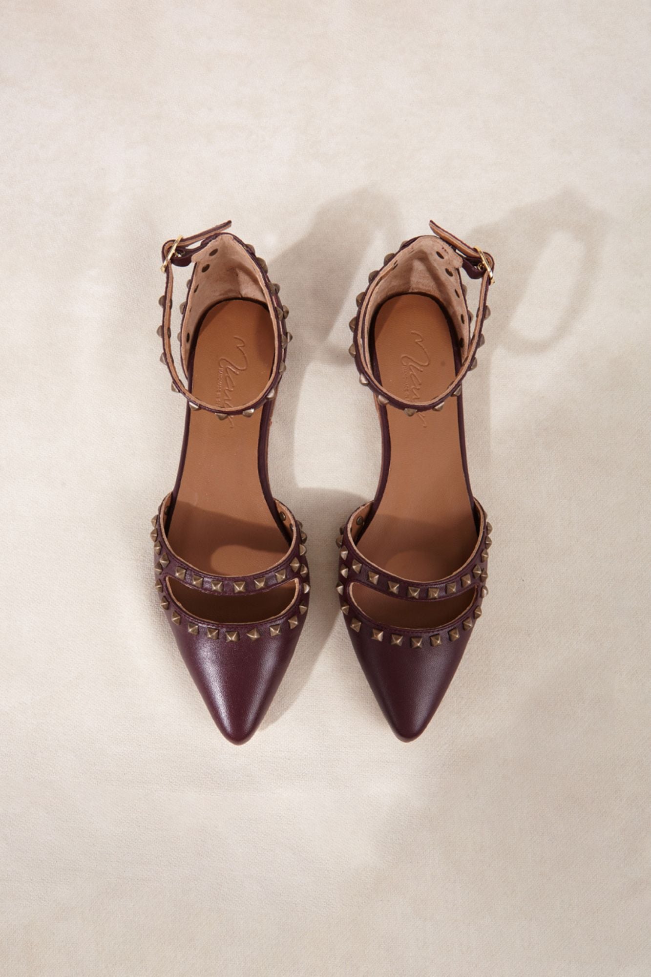 Bailarinas piel granate cherry