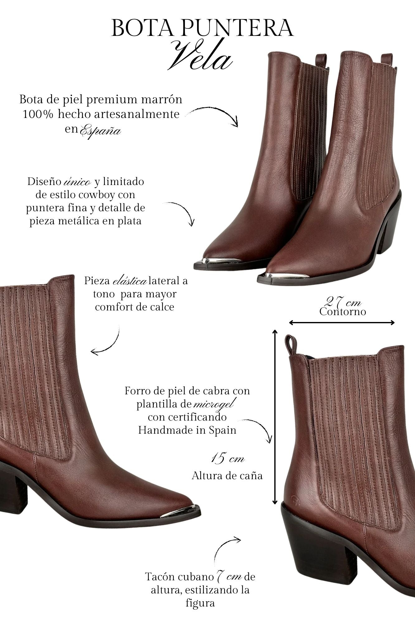 BOTA VELA PUNTERA CHOCOLATE 7CM
