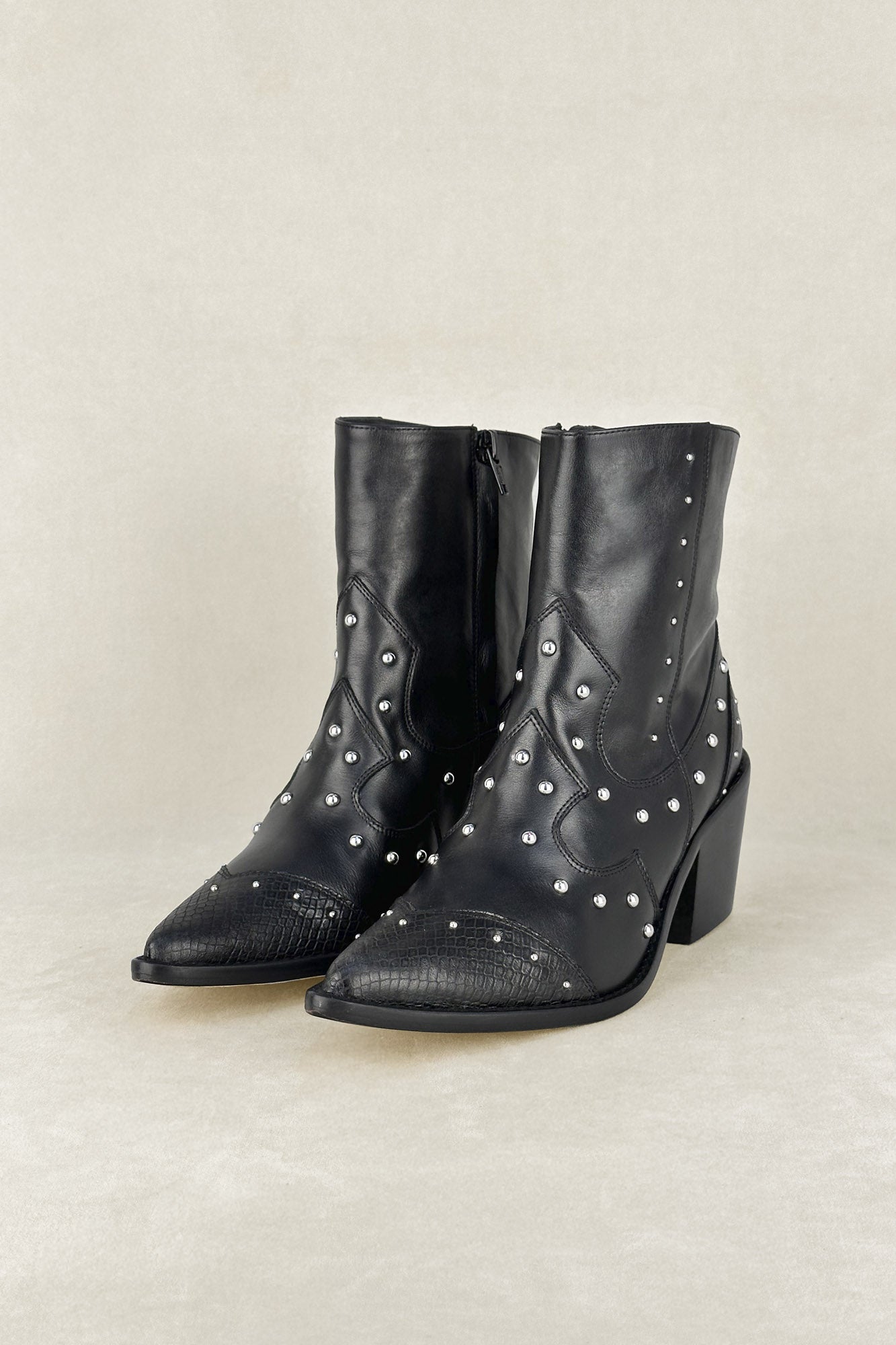 Bottes Amy noires 7 cm