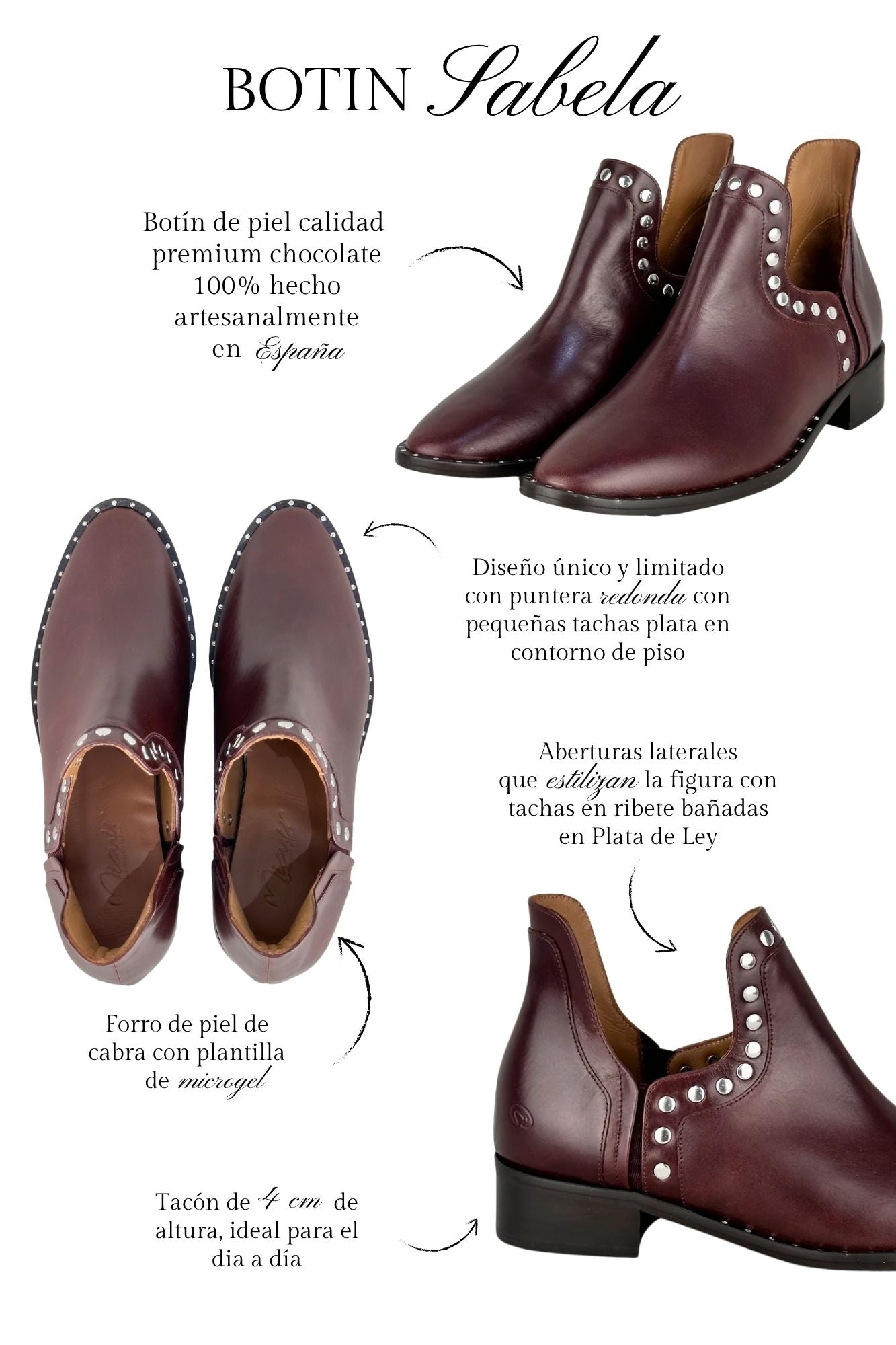 BOTIN SABELA CHOCOLATE 4CM