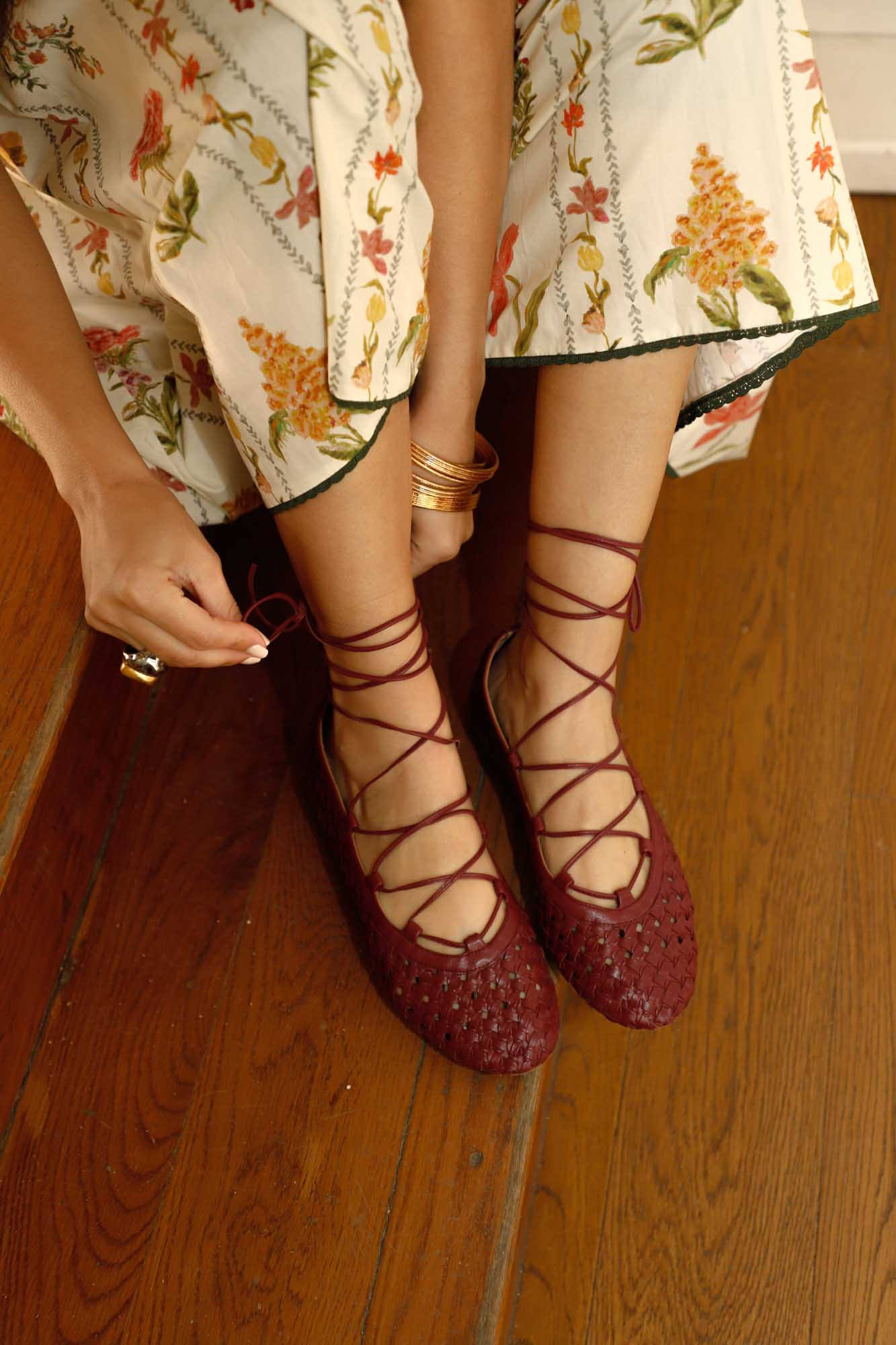 BAILARINA TRENZADA SIENNA BURDEOS 1CM