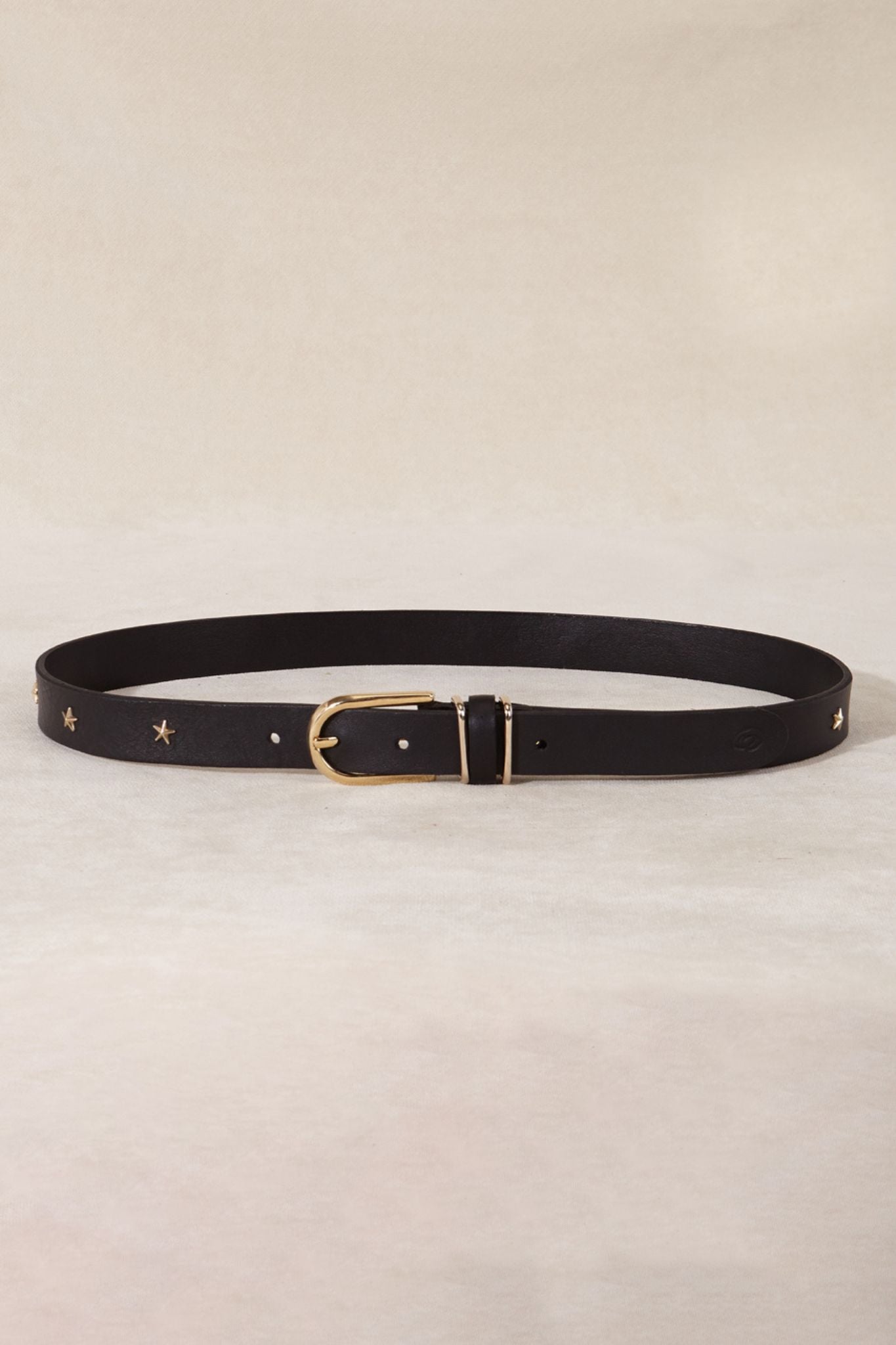 CINTURON FINO STARS NEGRO