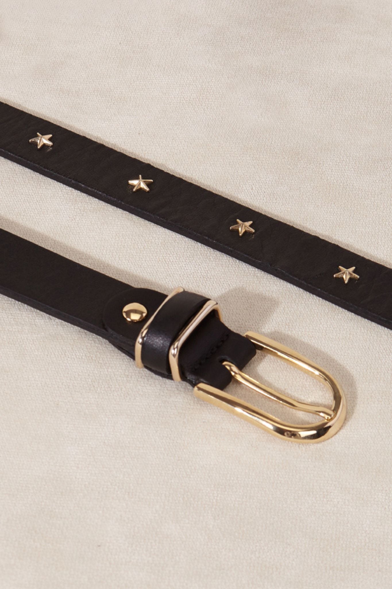 CINTURON FINO STARS NEGRO