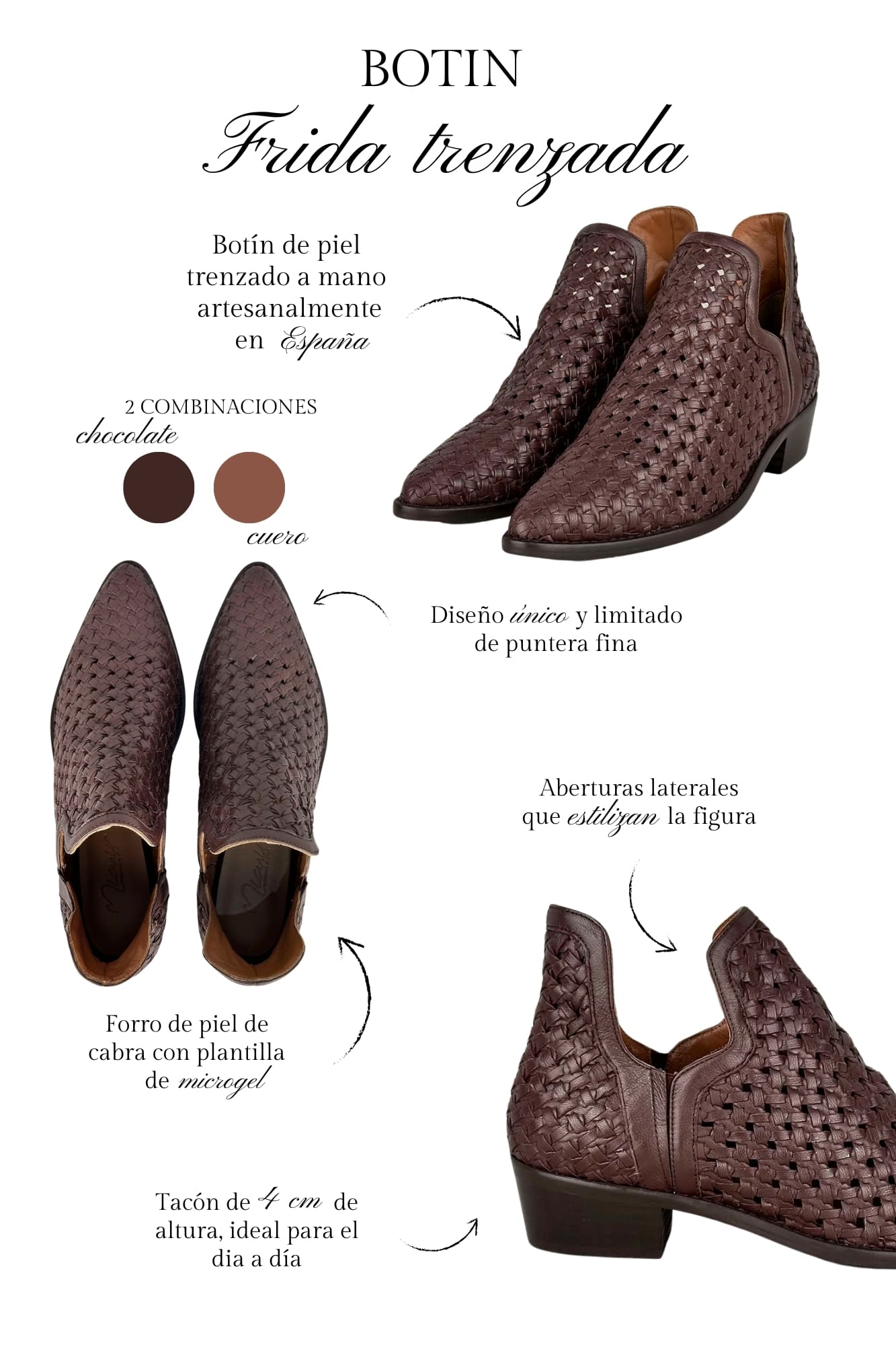 FRIDA TRENZADA CHOCOLATE 4CM