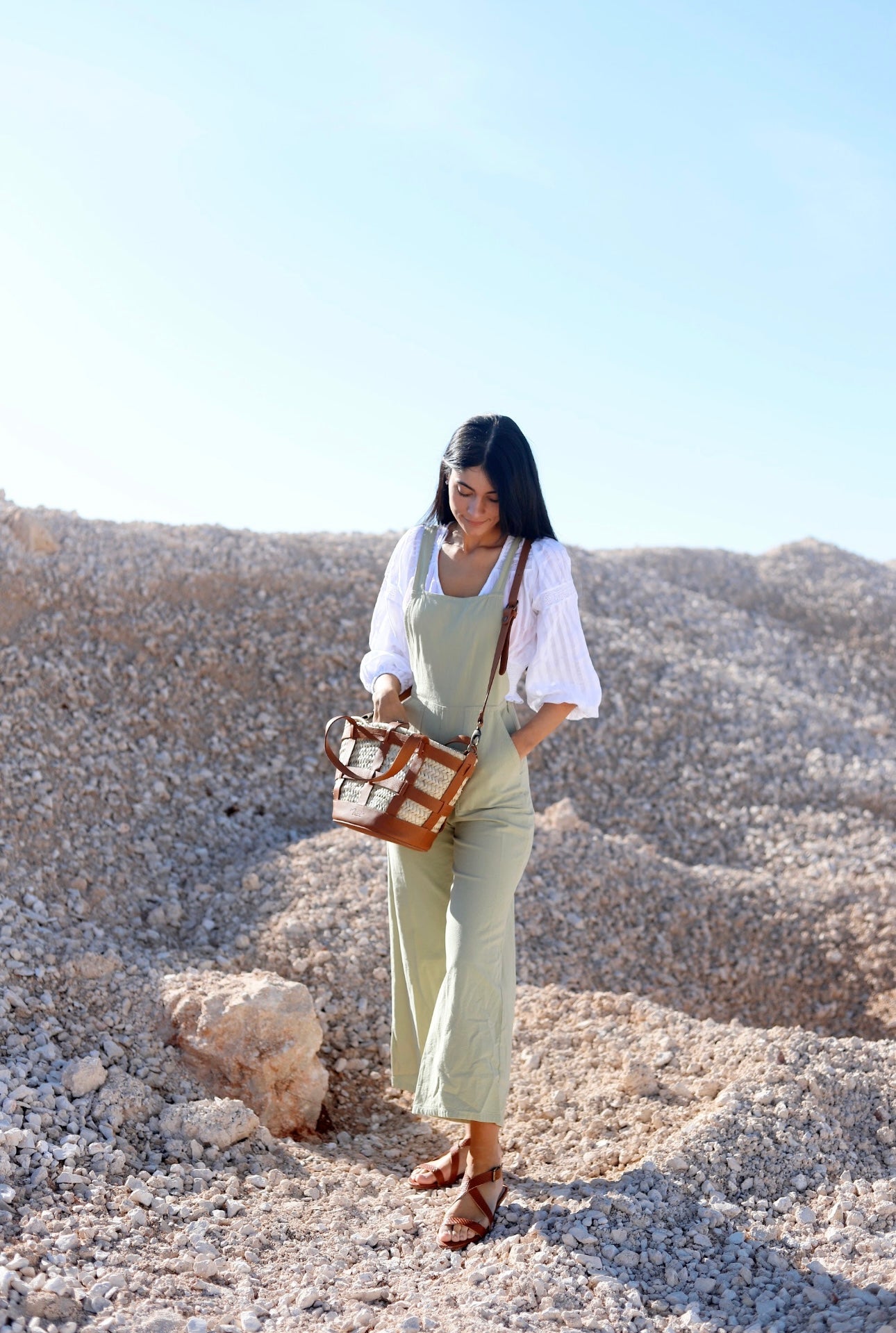 FORMENTERA LEATHER BASKET