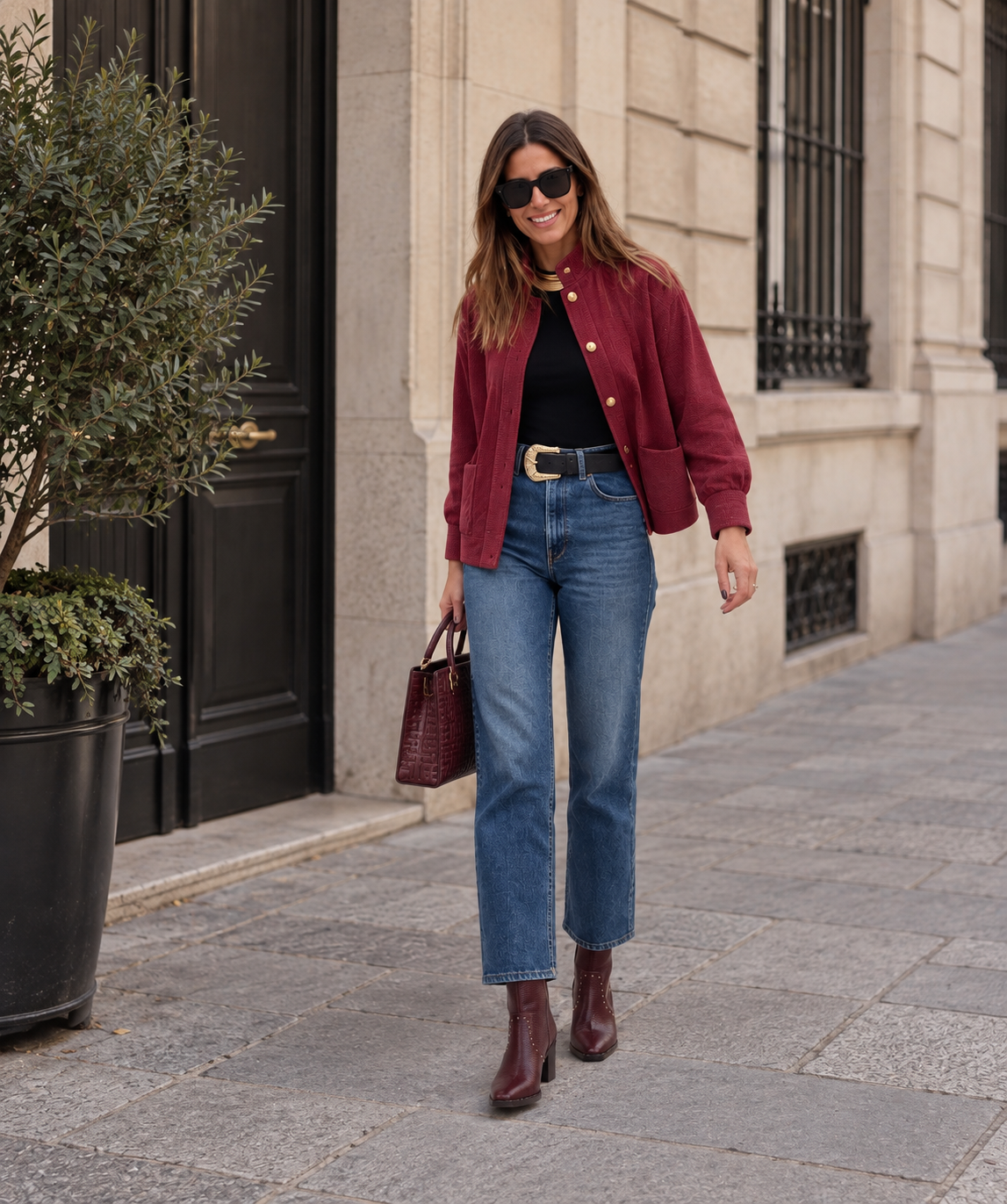 VEGA TEJUS ANKLE BOOTS BURGUNDY 5CM