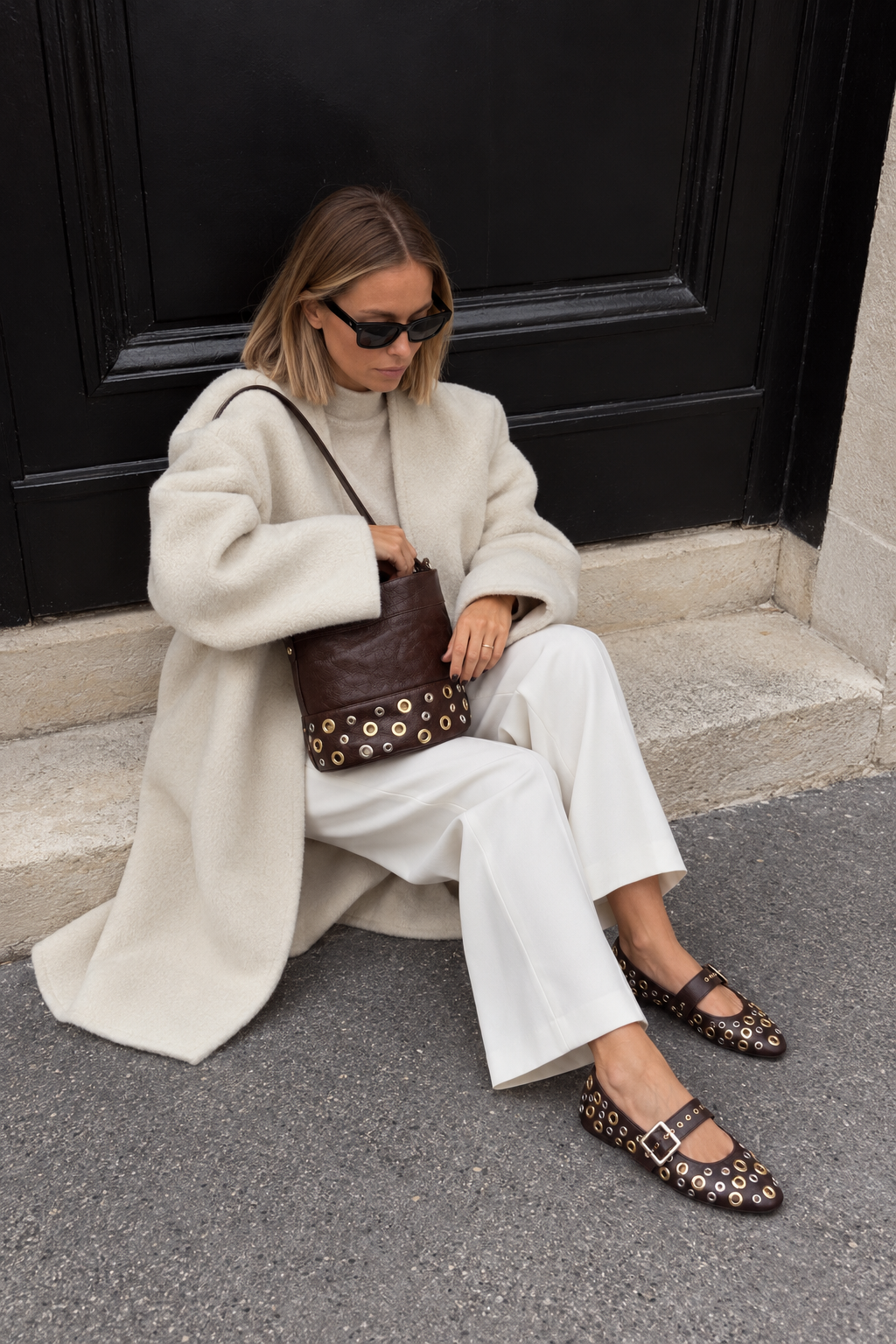BOLSO BUCKET MINI ROCK CHOCOLATE