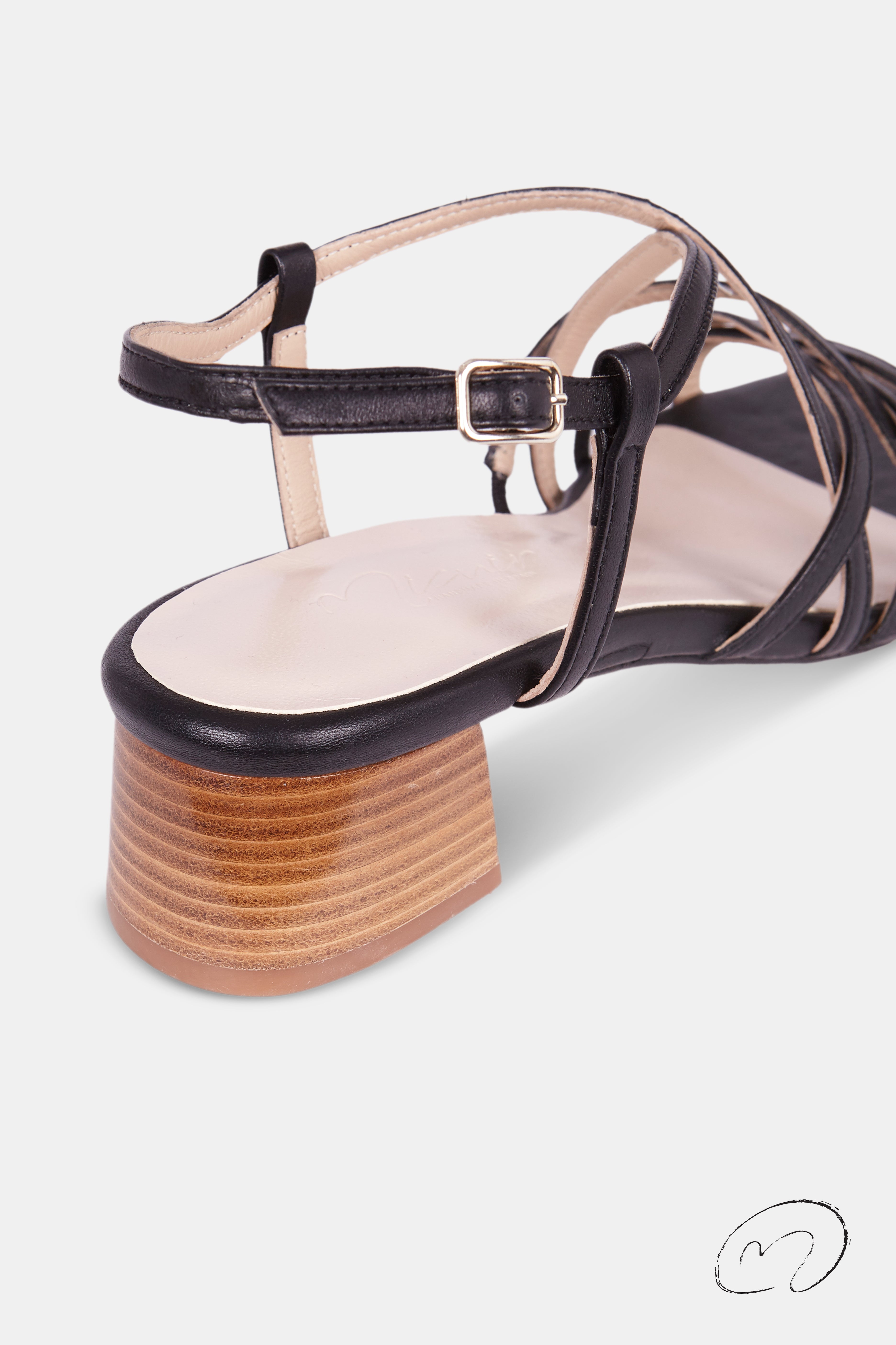 SANDALIA INES NEGRO 4CM