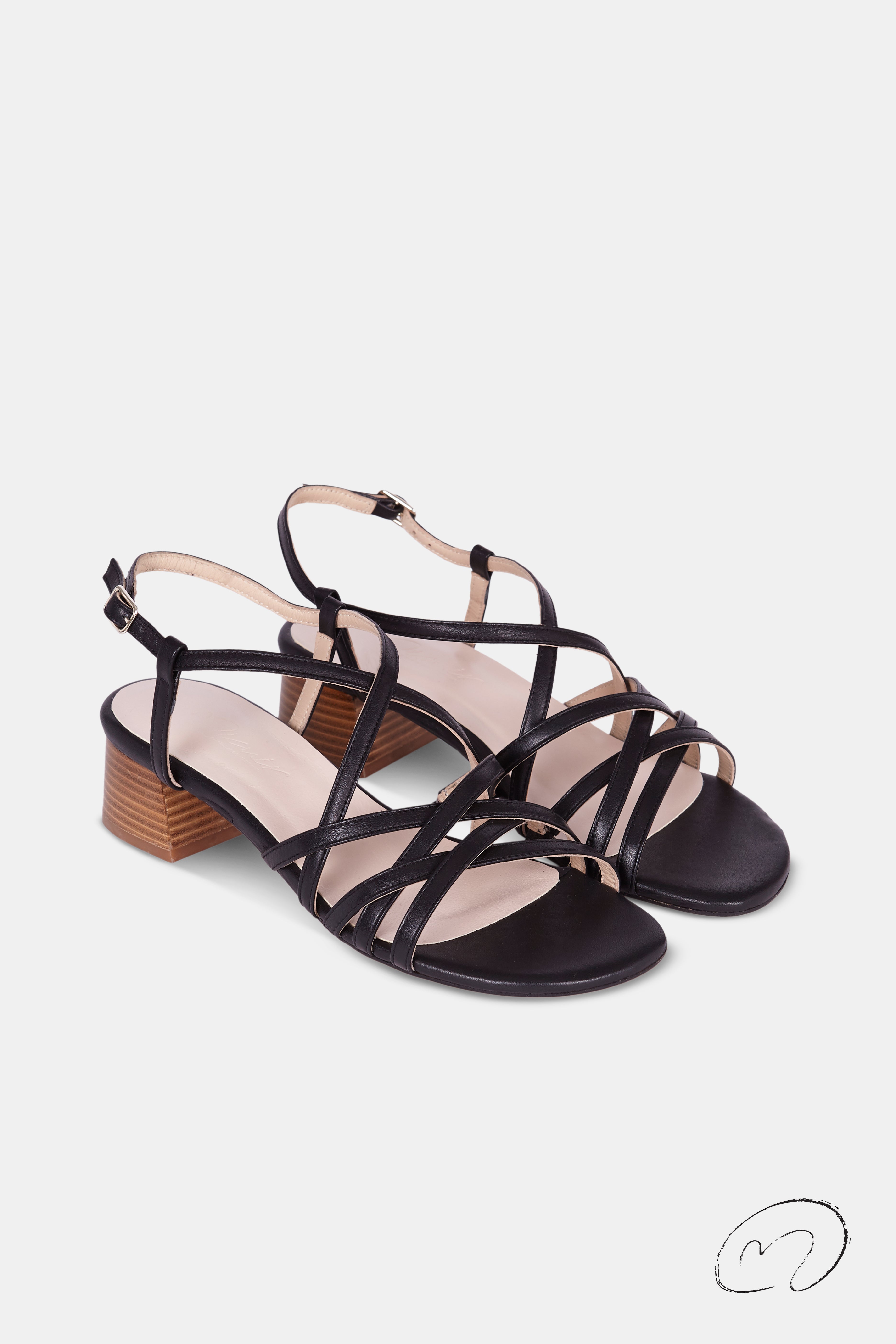 SANDALIA INES NEGRO 4CM