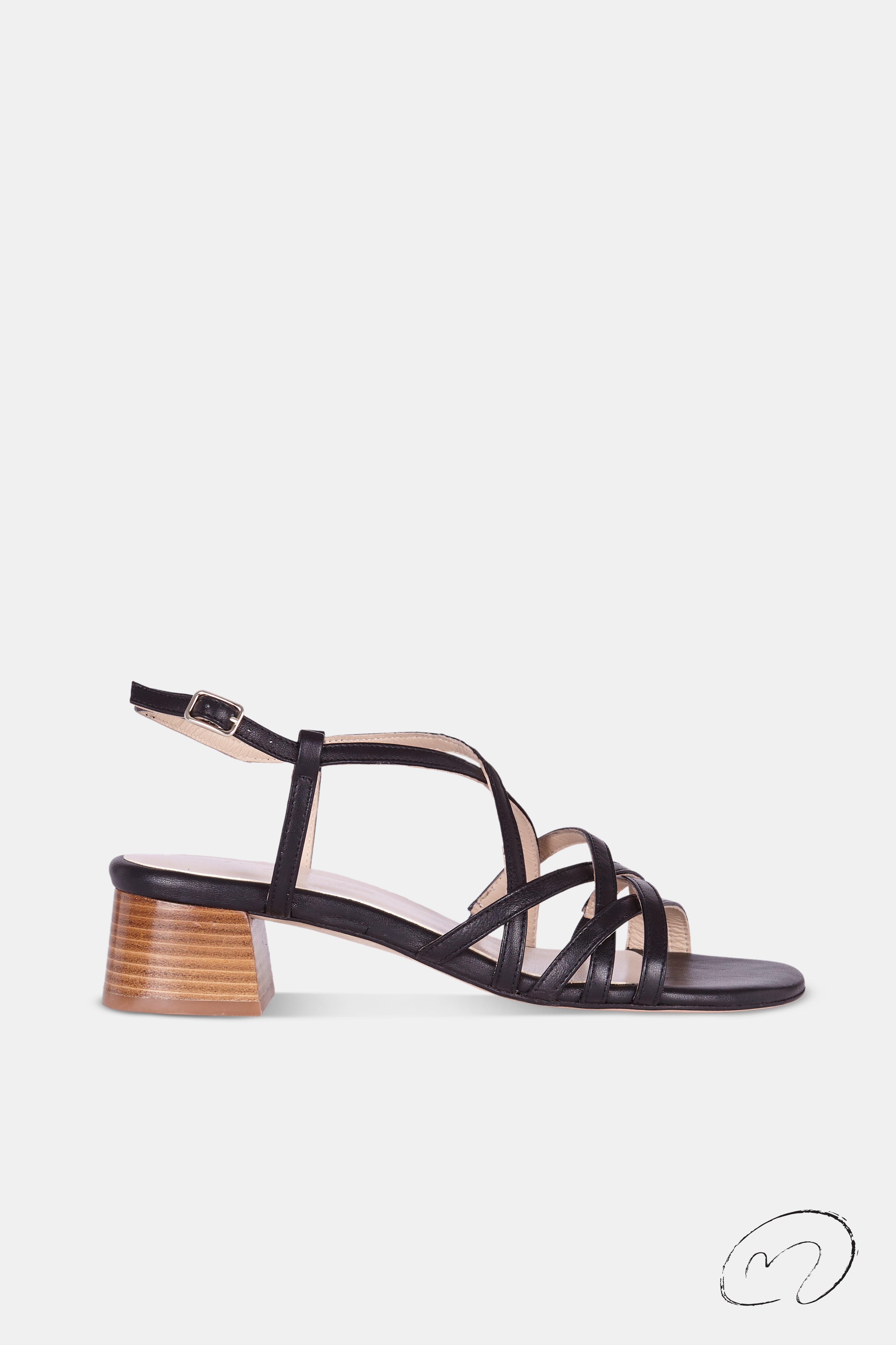 SANDALIA INES NEGRO 4CM