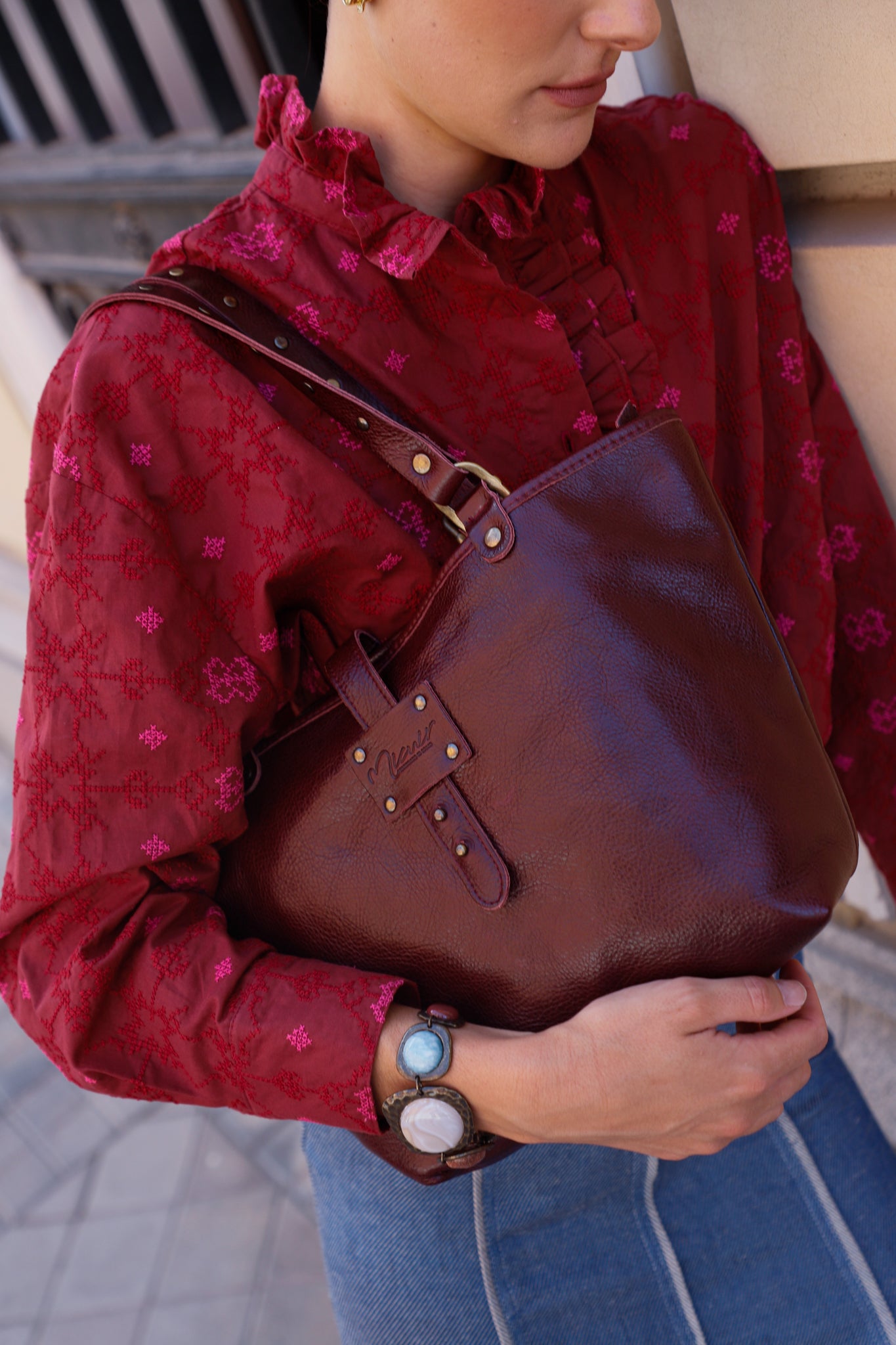 BURGUNDY MINI CARRYCOT