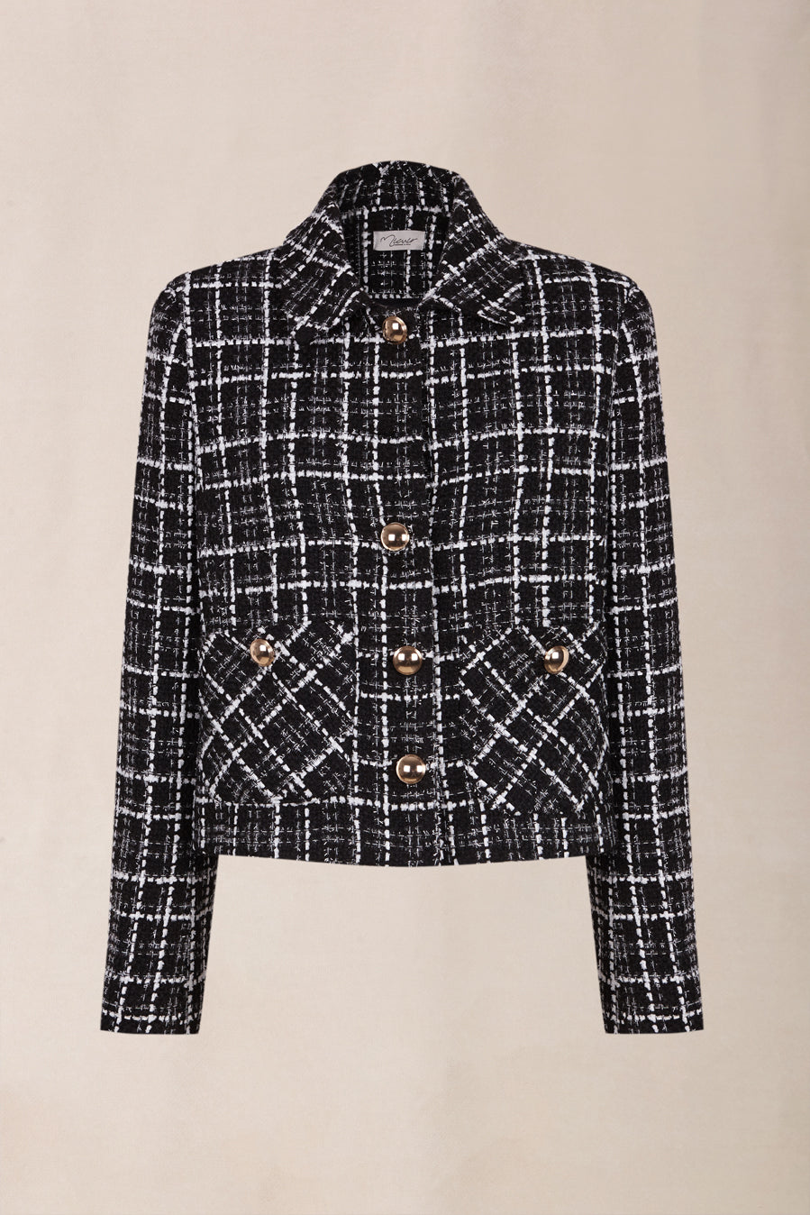 CHAQUETA TWEED NEGRA