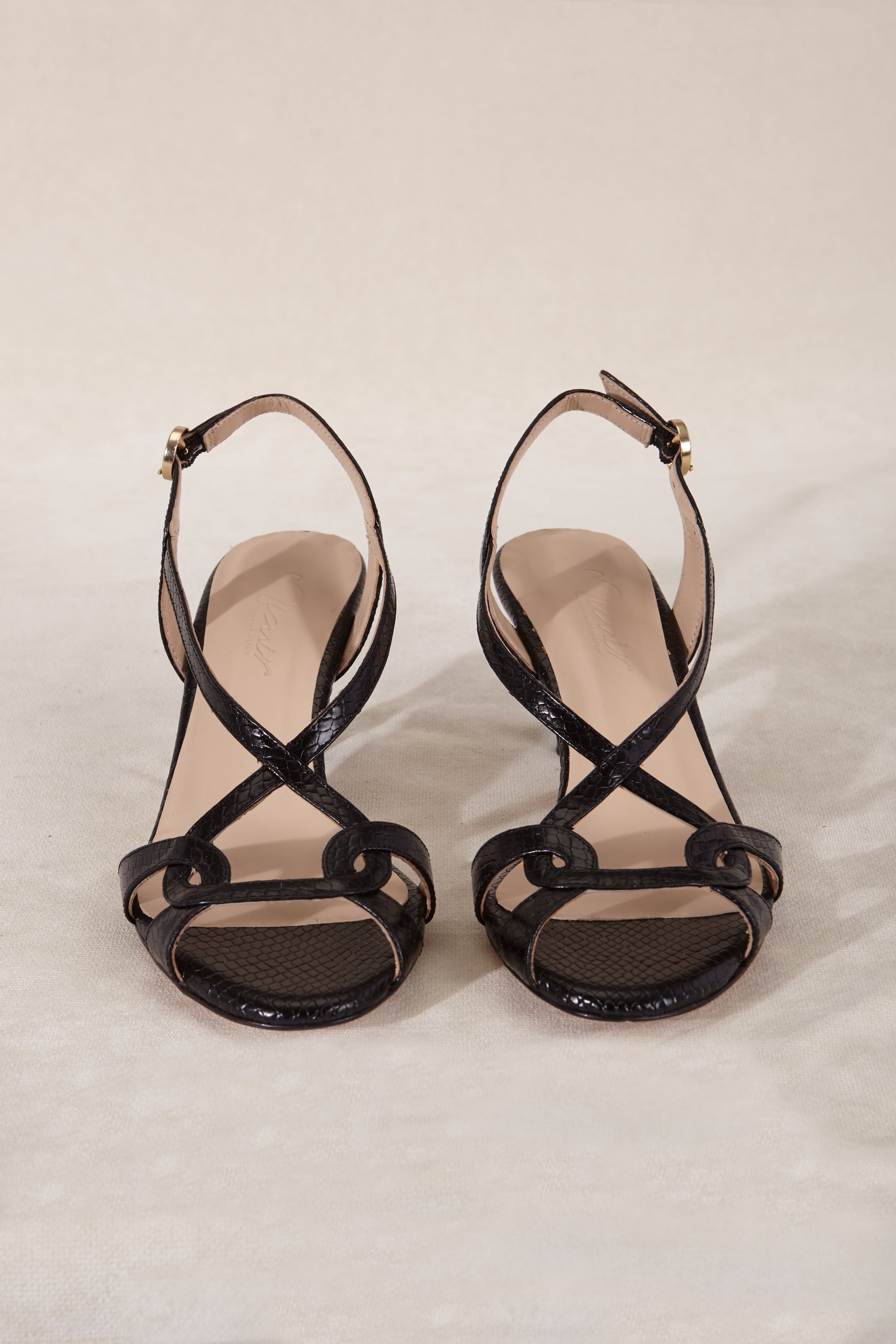 GADEA PETIT SANDAL BLACK ENGRAVED 5.5CM