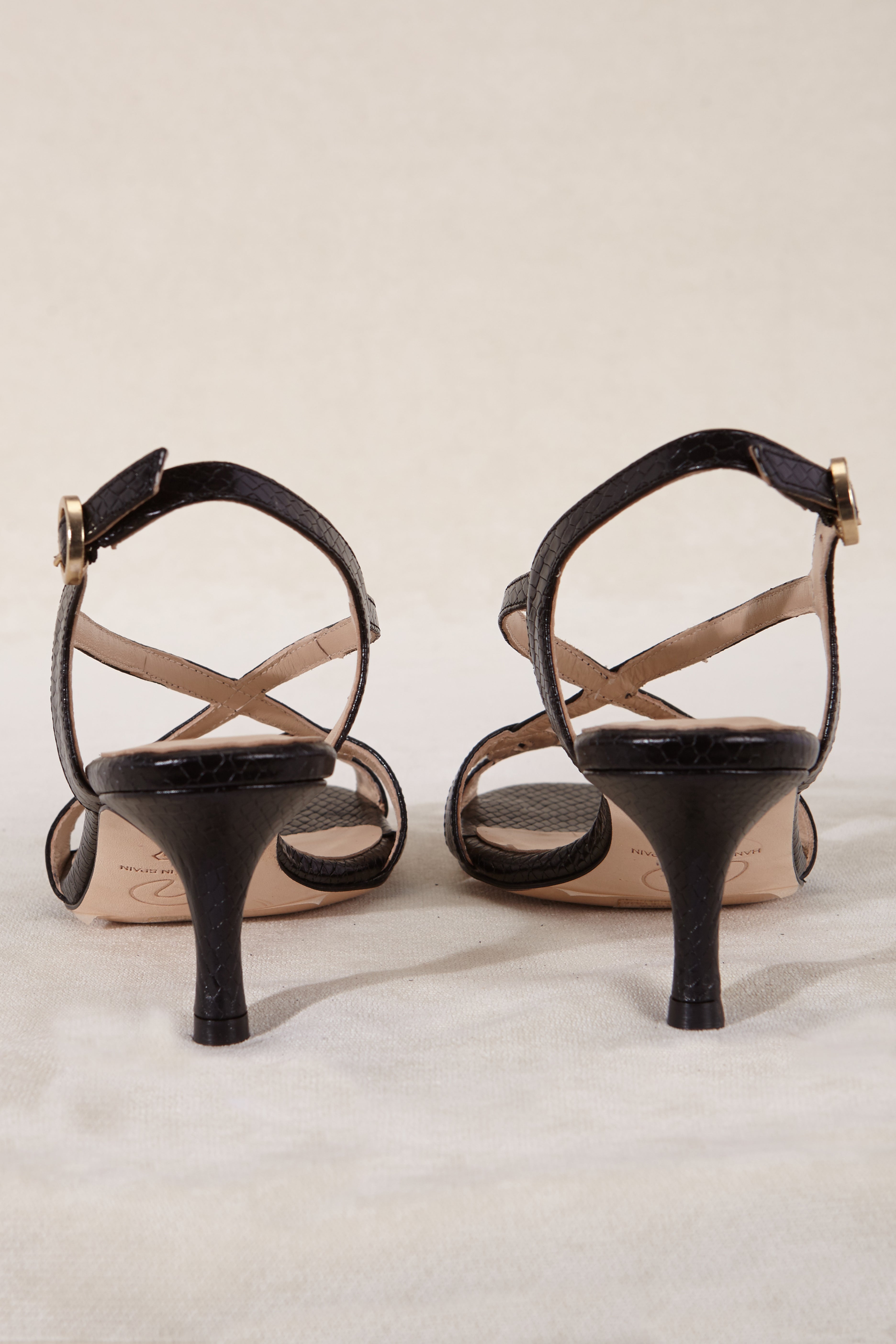 GADEA PETIT SANDAL BLACK ENGRAVED 5.5CM