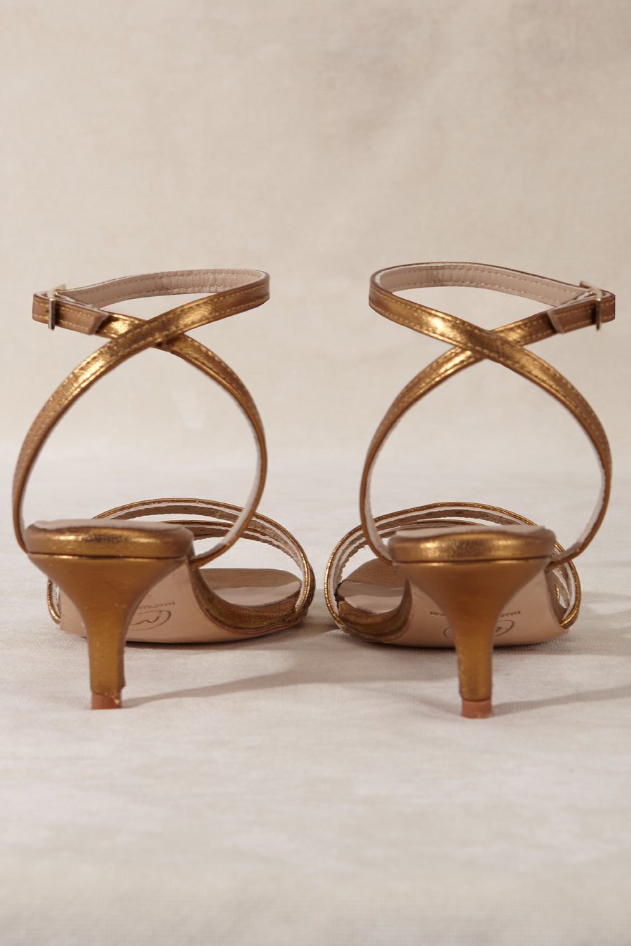 JIMENA GOLD KITTEN SANDAL 5CM