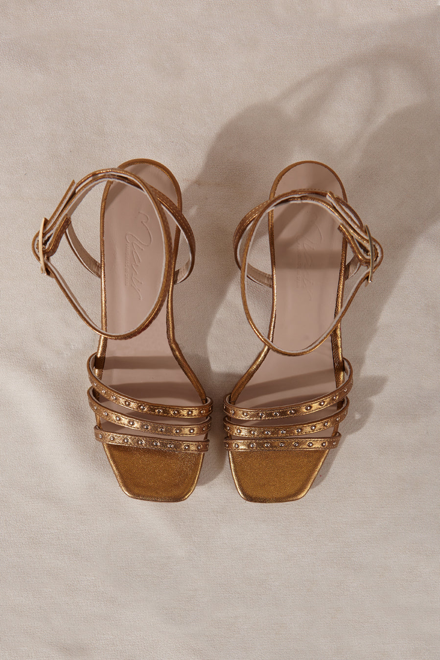 JIMENA GOLD KITTEN SANDAL 5CM
