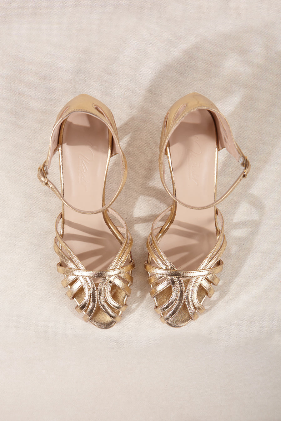 SALOME GOLD HEEL SANDAL 7.5CM