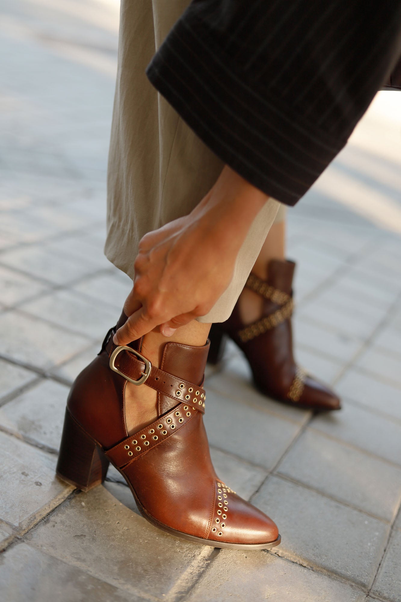 BOWIE MARRON AVEC TALON DE 7 CM