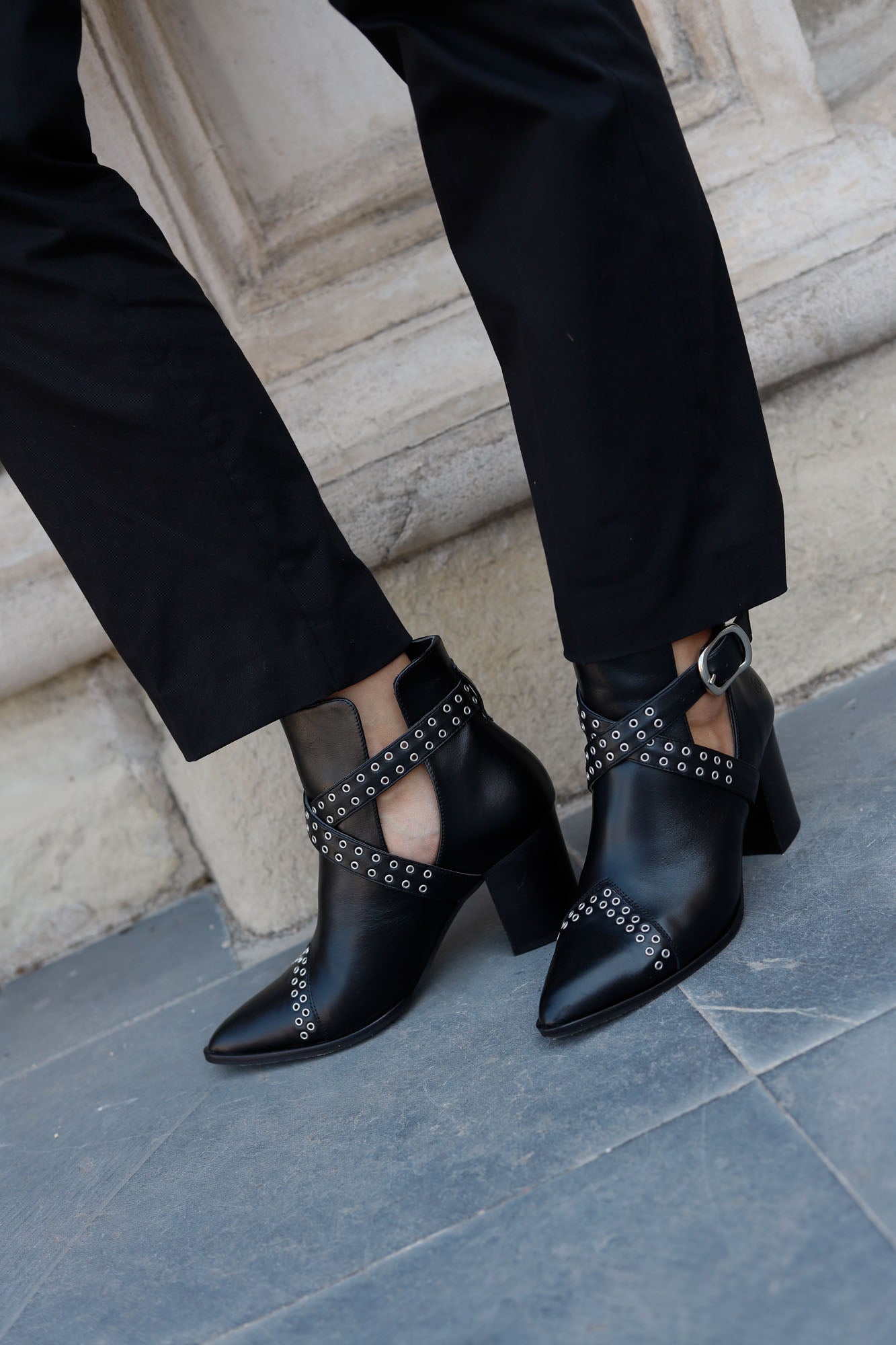 BOWIE BLACK 7CM HEEL