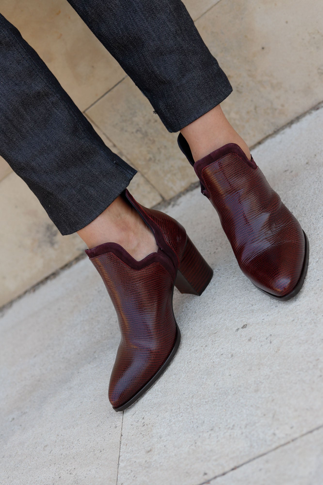 FRIDA TEJUS BURGUNDY HEEL 7CM