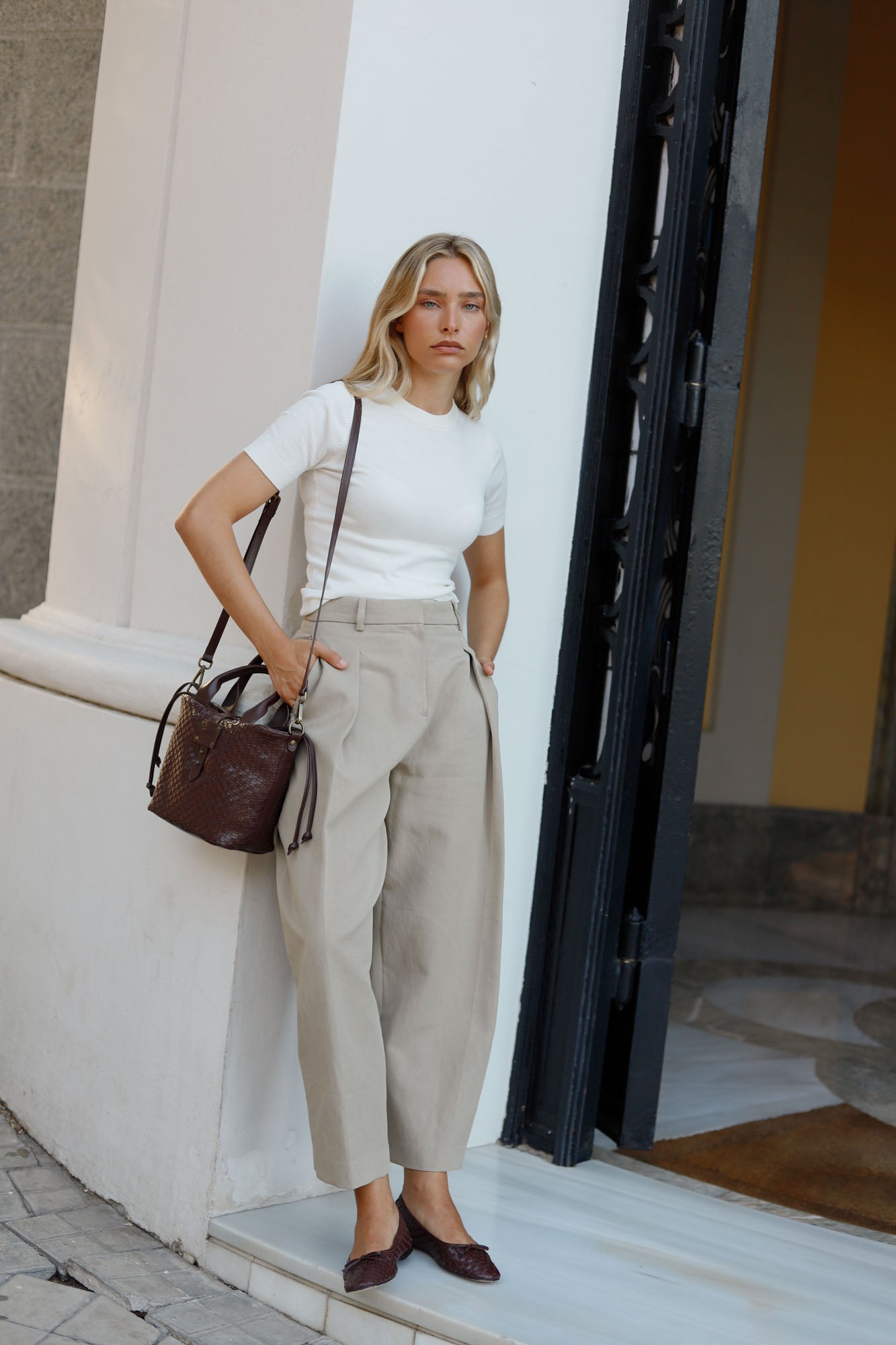 BAILARINA MOCARINA TRENZADA CHOCOLATE 1CM