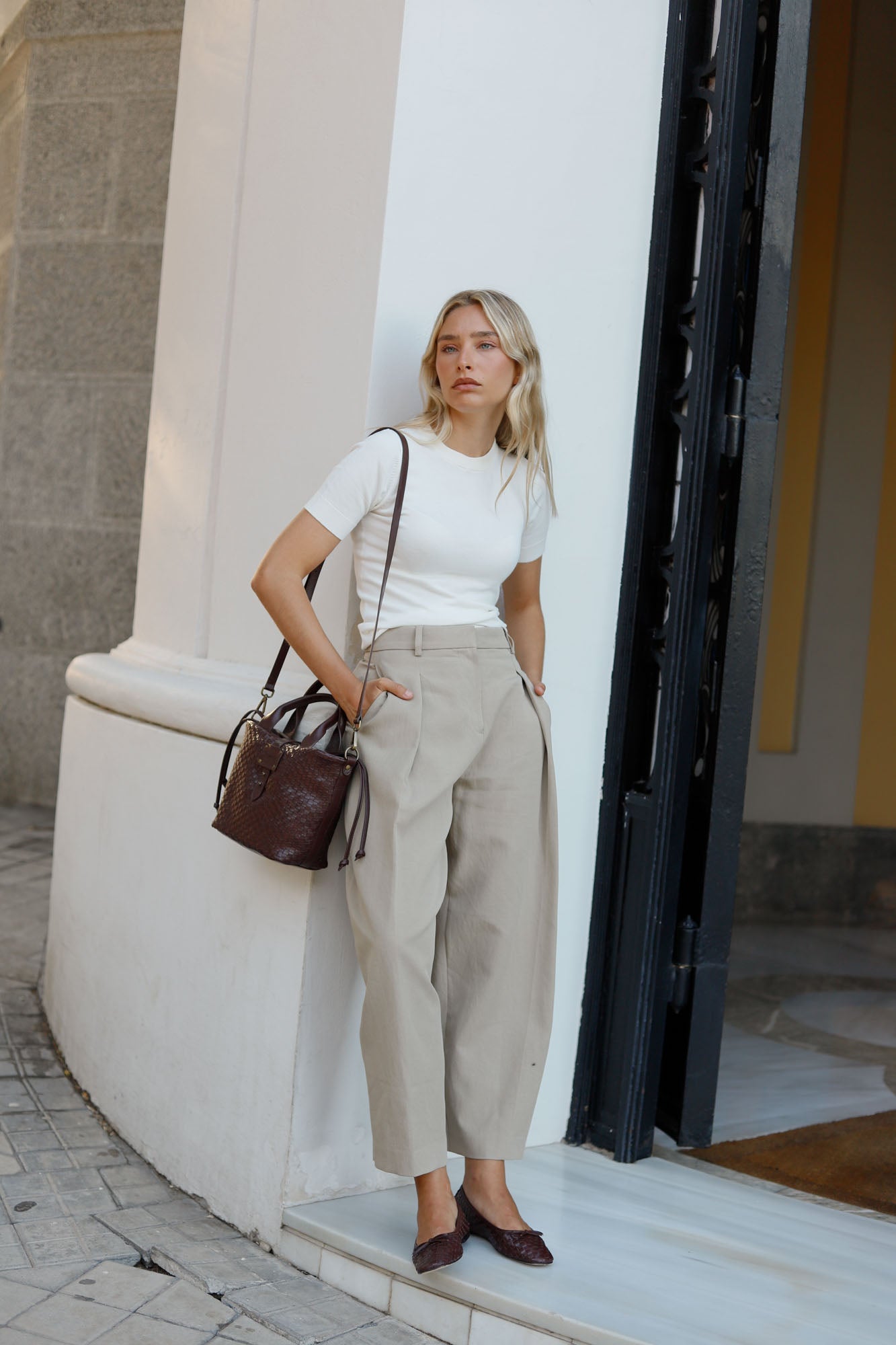 BAILARINA MOCARINA TRENZADA CHOCOLATE 1CM