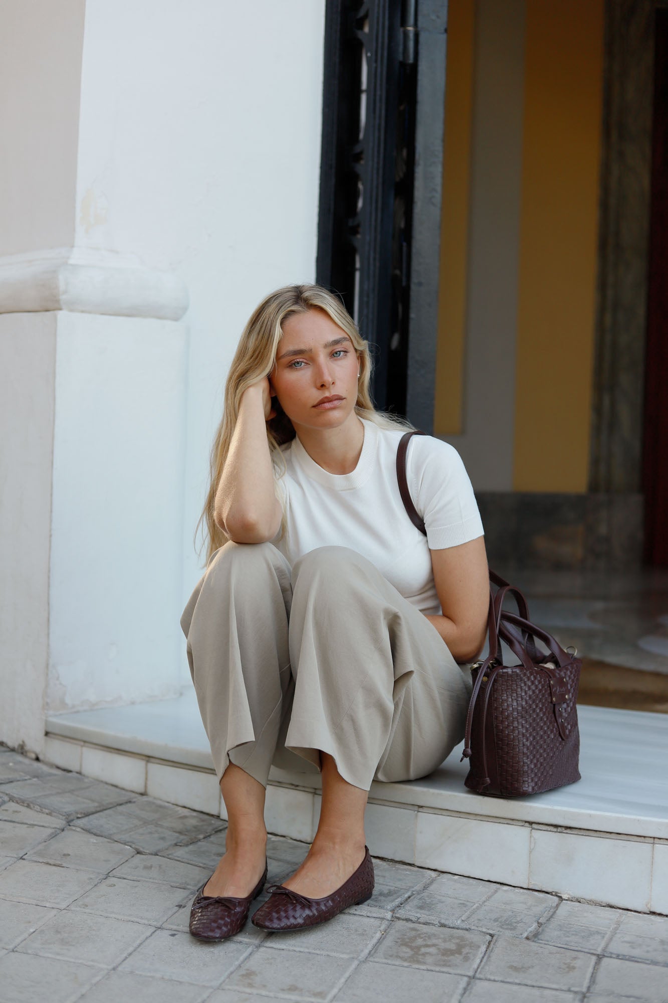BAILARINA MOCARINA TRENZADA CHOCOLATE 1CM