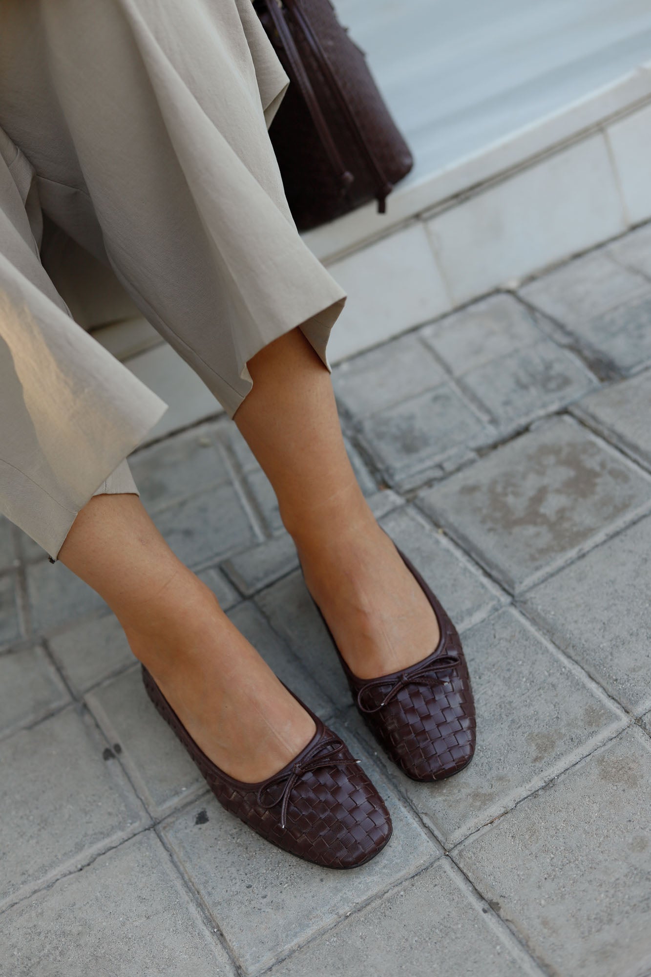 BAILARINA MOCARINA TRENZADA CHOCOLATE 1CM