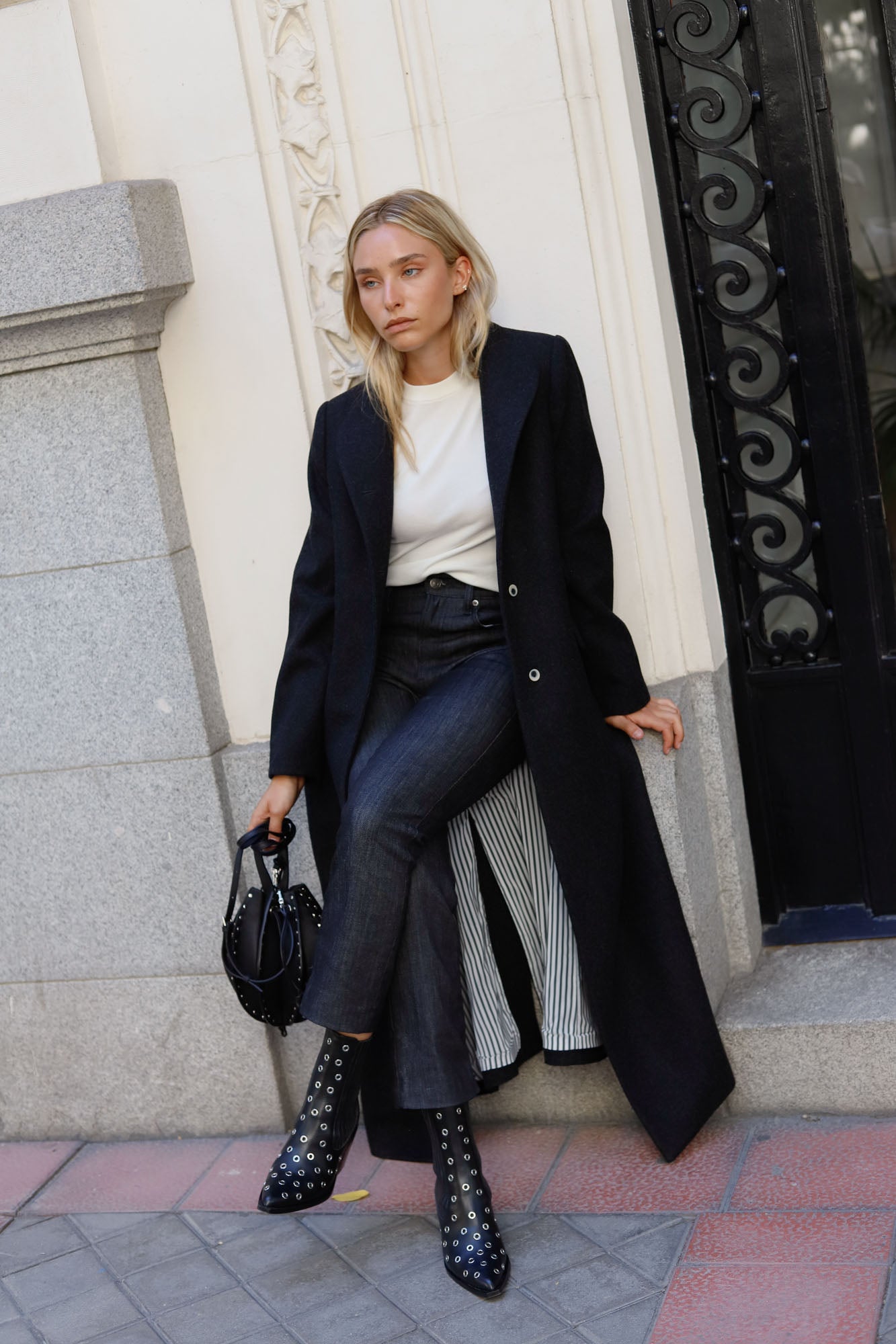 LONG MANTEAU EN LAINE, GRIS MARENGO