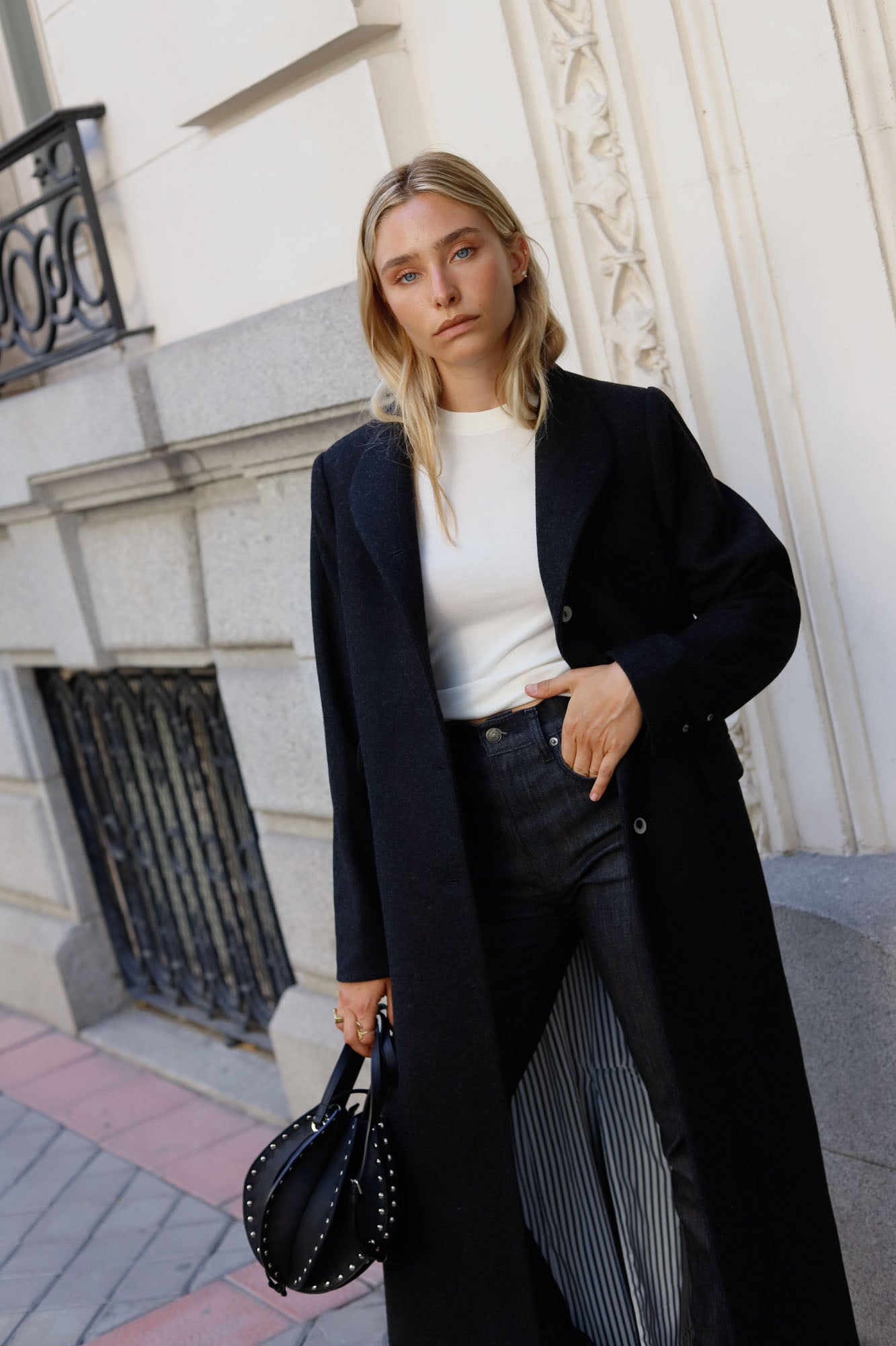 LONG MANTEAU EN LAINE, GRIS MARENGO