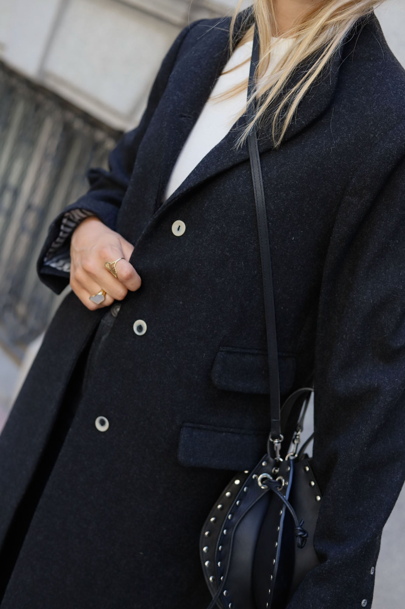 LONG MANTEAU EN LAINE, GRIS MARENGO