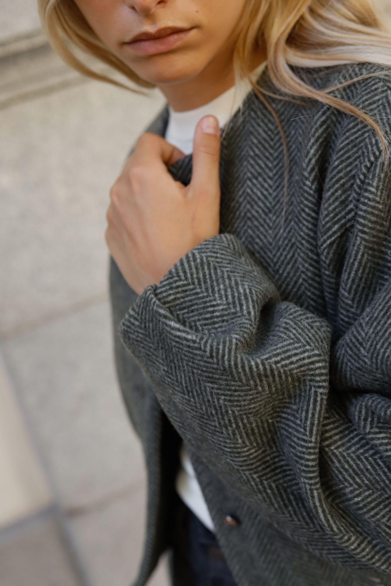 GREEN HERRINGBONE WOOL AUSTRIAN JACKET