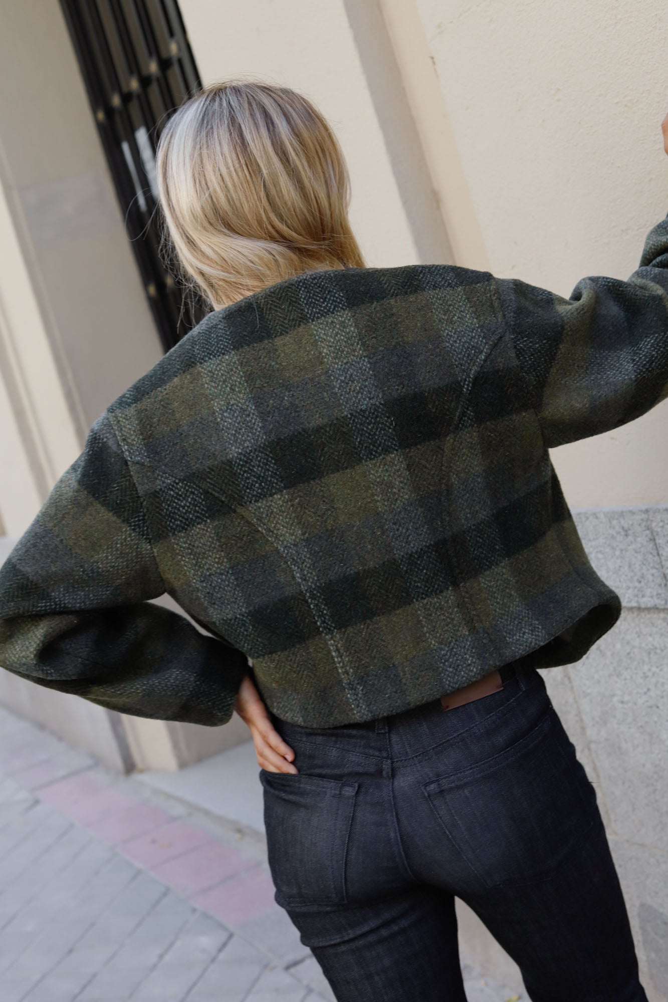 CHAQUETA AUSTRIACA LANA CUADROS VERDE