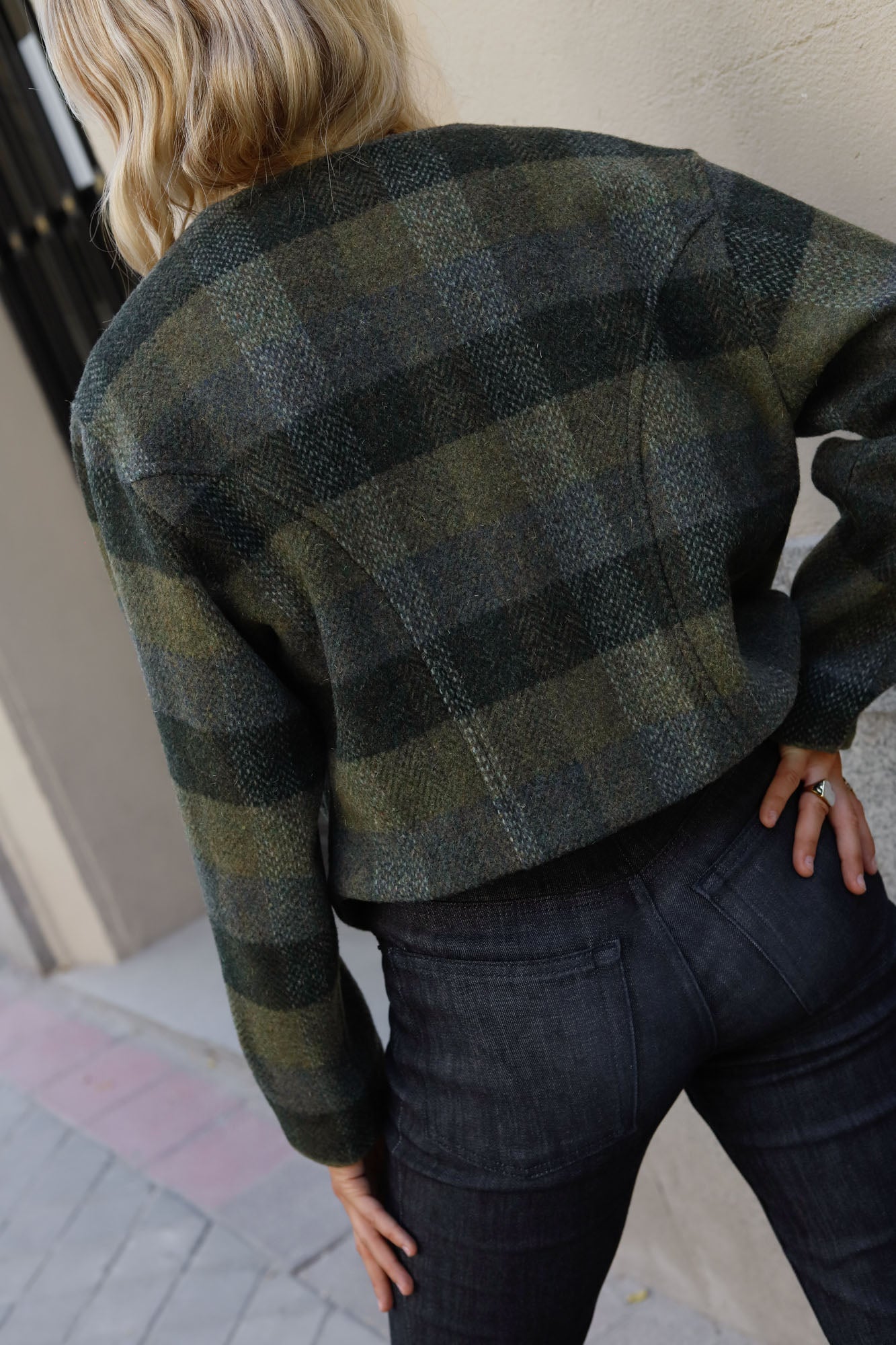 CHAQUETA AUSTRIACA LANA CUADROS VERDE