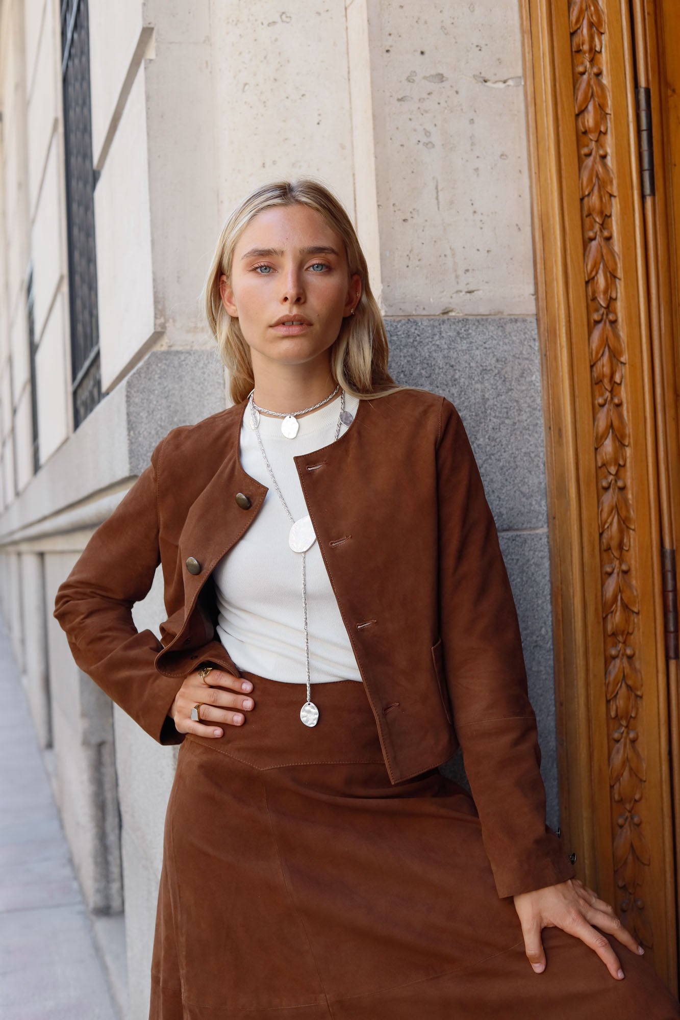 CHOCOLATE YONNED SUEDE JACKET