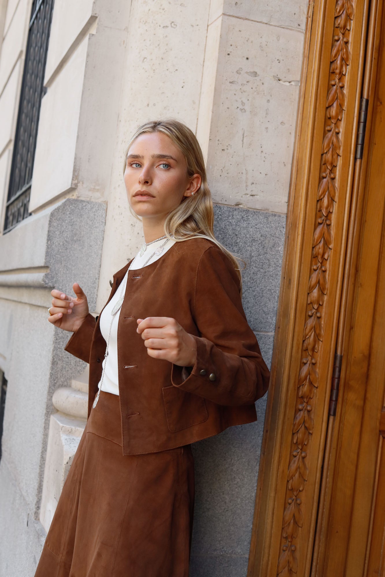 CHOCOLATE YONNED SUEDE JACKET