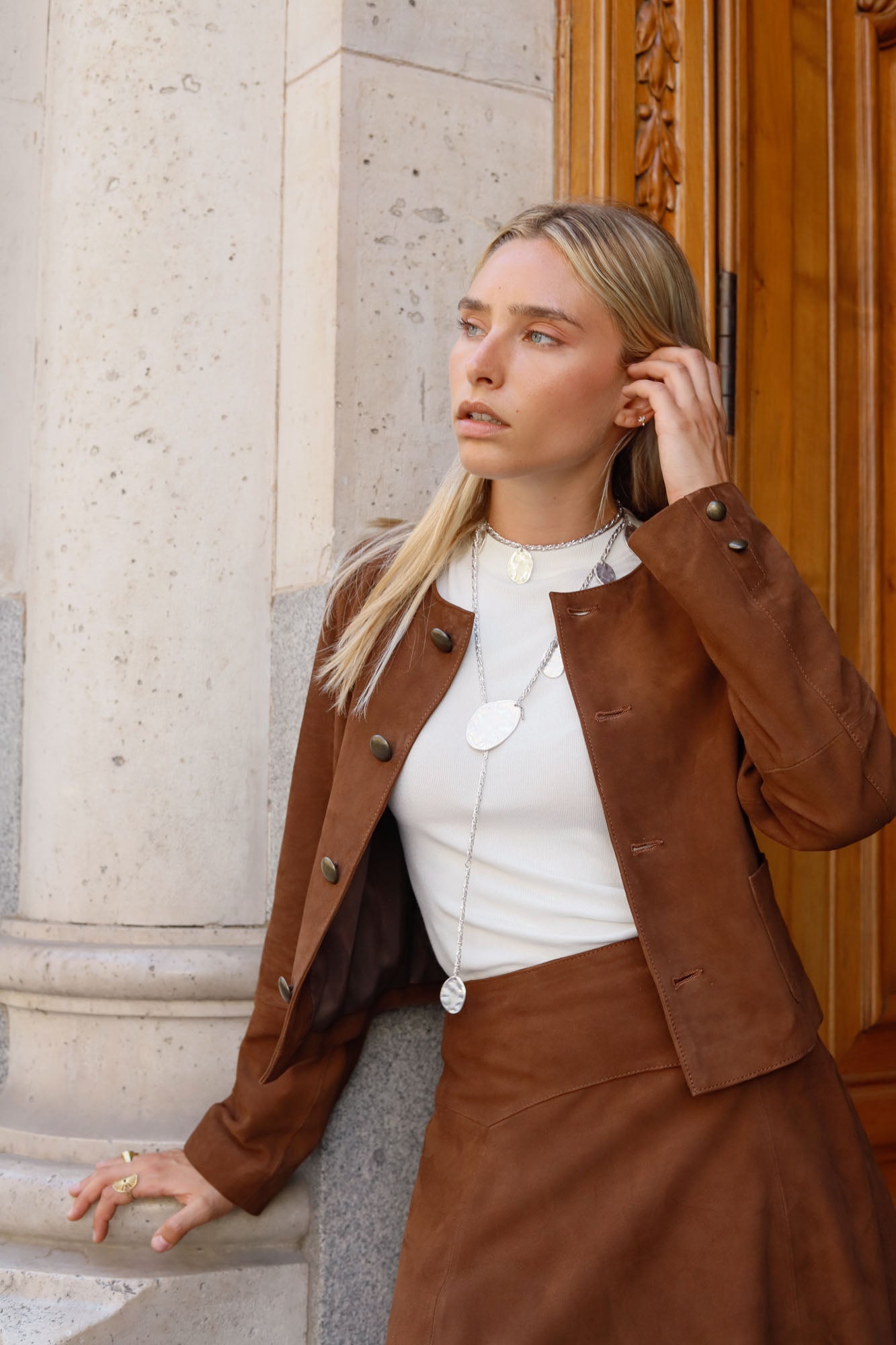 CHOCOLATE YONNED SUEDE JACKET