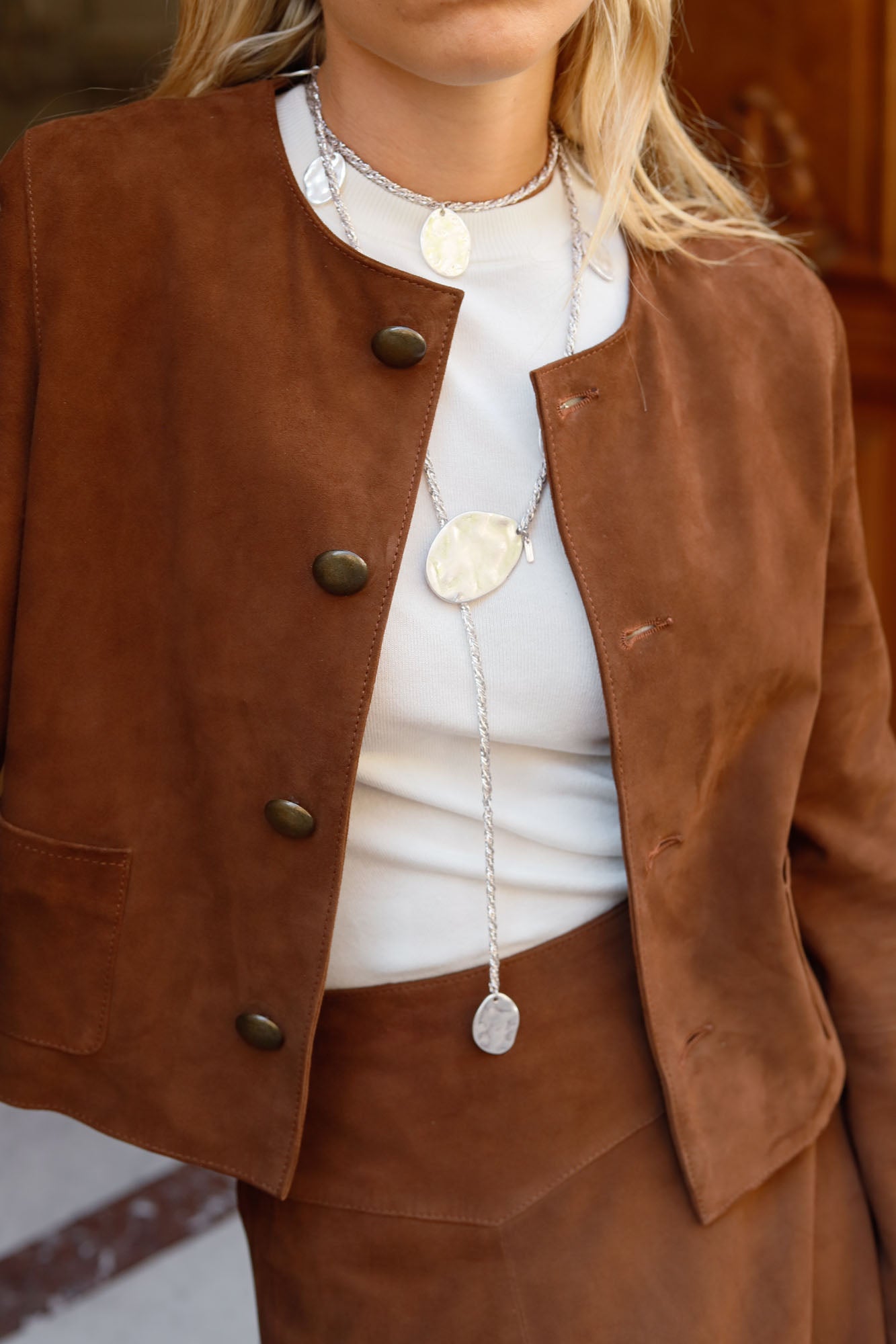 CHOCOLATE YONNED SUEDE JACKET