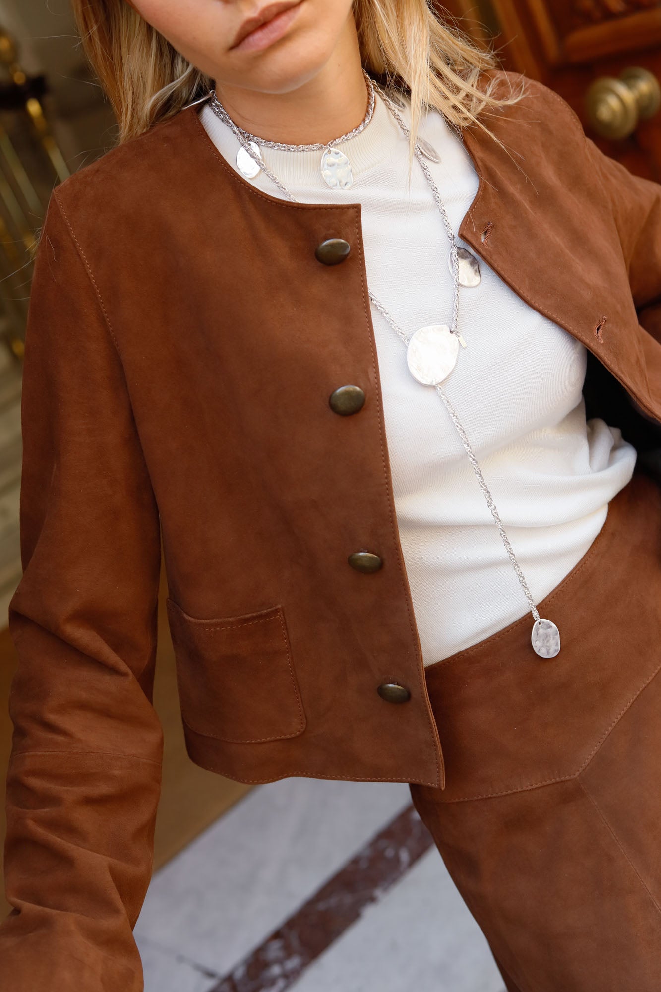 CHOCOLATE CANESU SUEDE JACKET